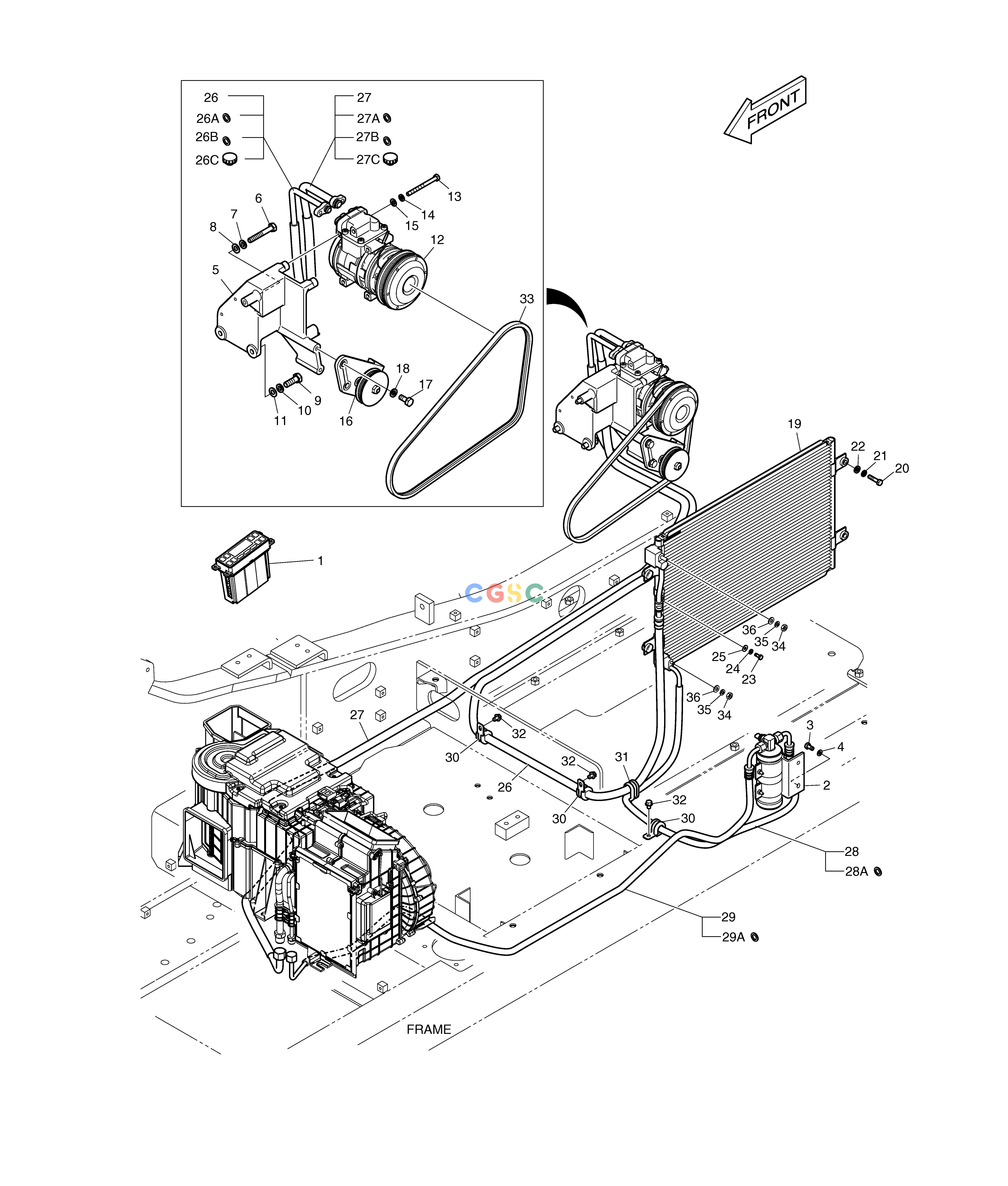 斗山零件查询AIRCONDITIONER TXC225LC-2 Doosan parts catalog online