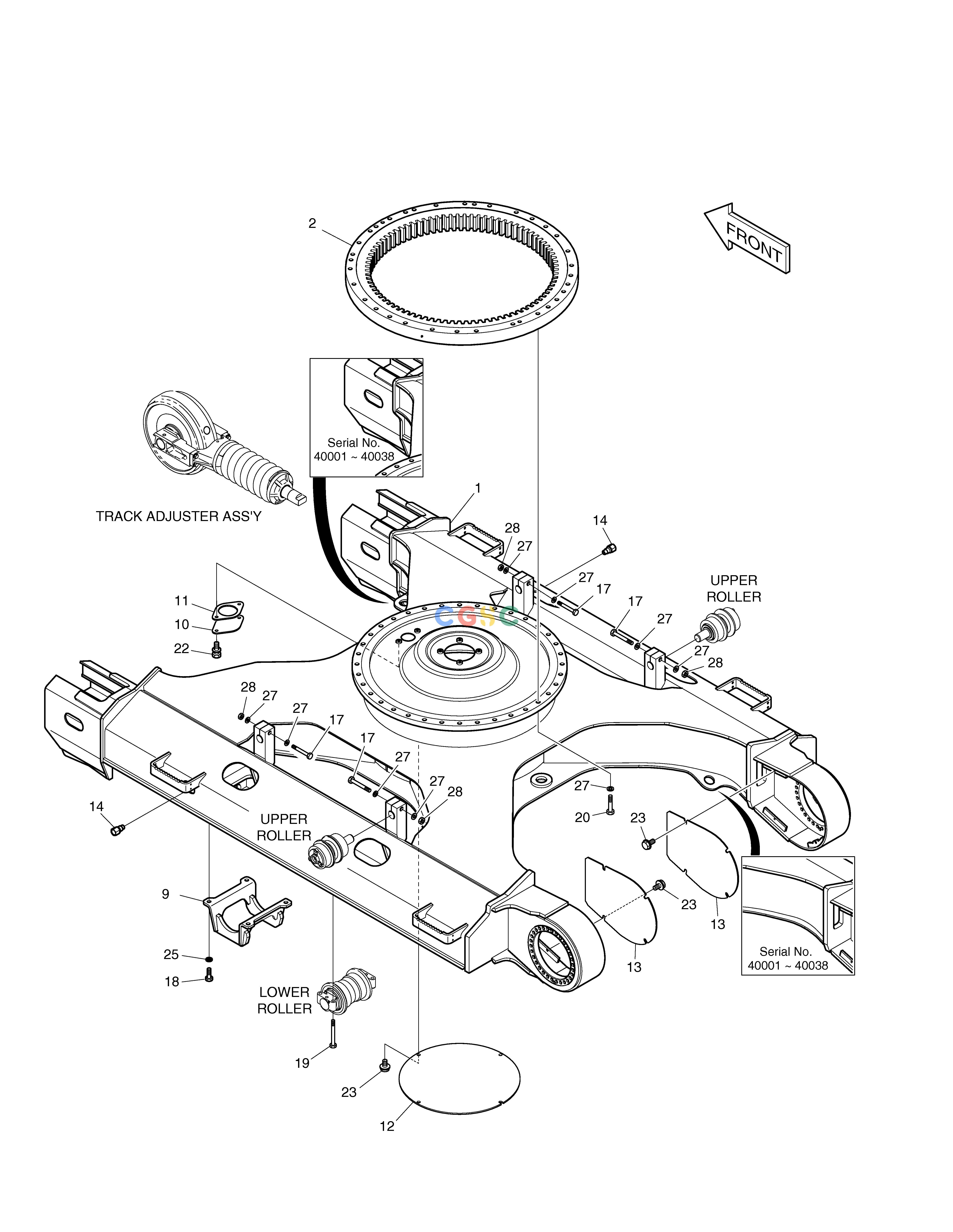 斗山零件查询TRACK FRAME TXC225LC-2 Doosan parts catalog online