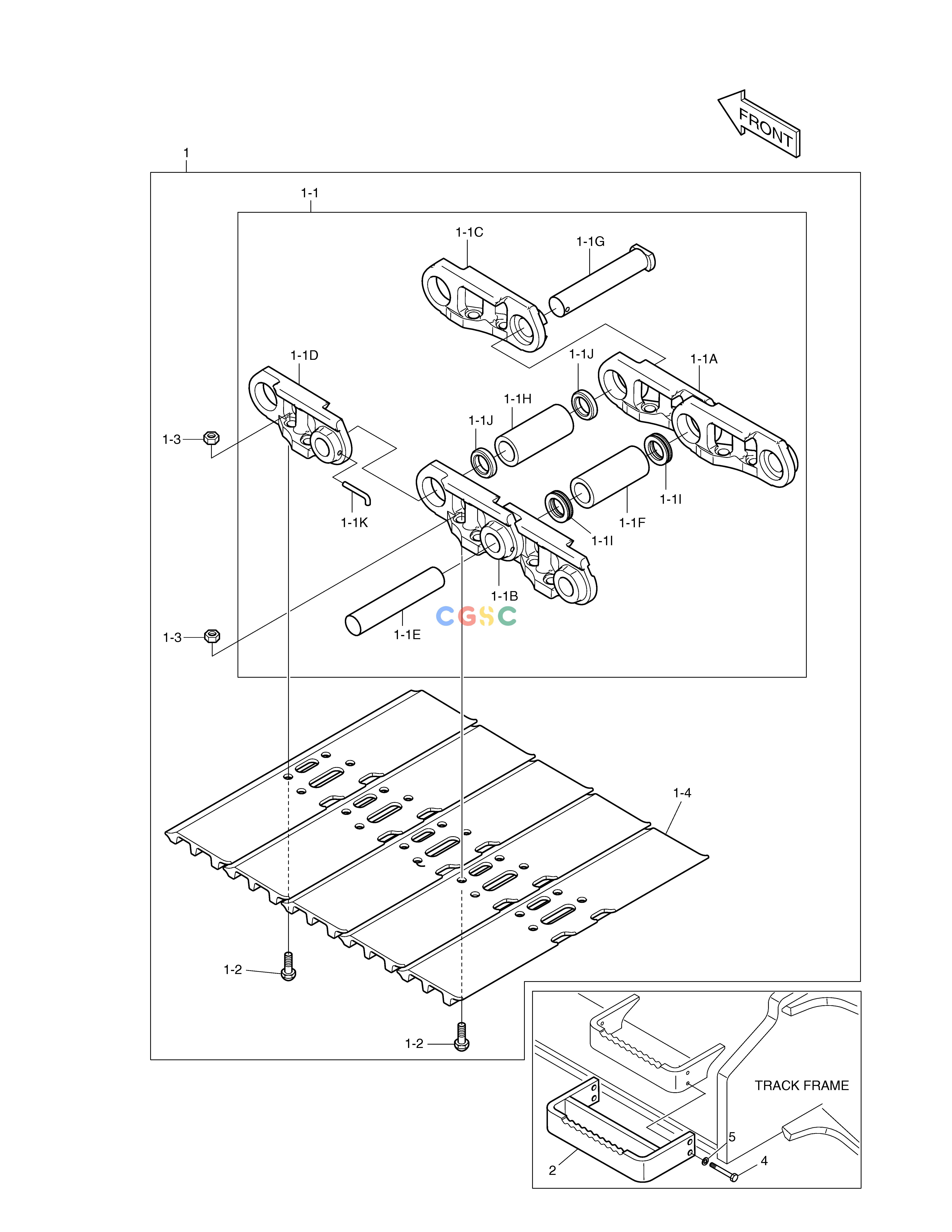 斗山零件查询TRACK SHOE ASS'Y - 800G TXC225LC-2 Doosan parts catalog online