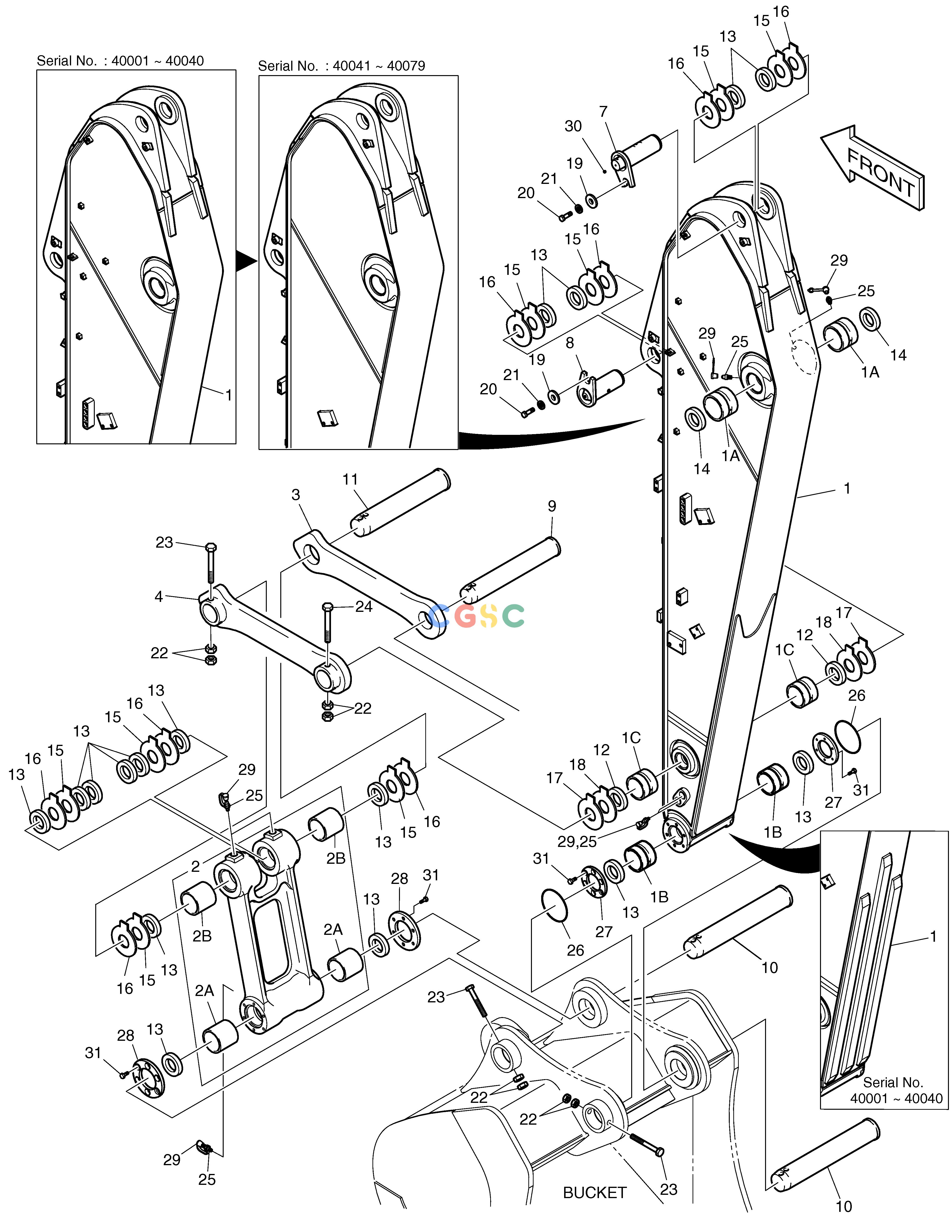 斗山零件查询ARM - 2.9m TXC225LC-2 Doosan parts catalog online