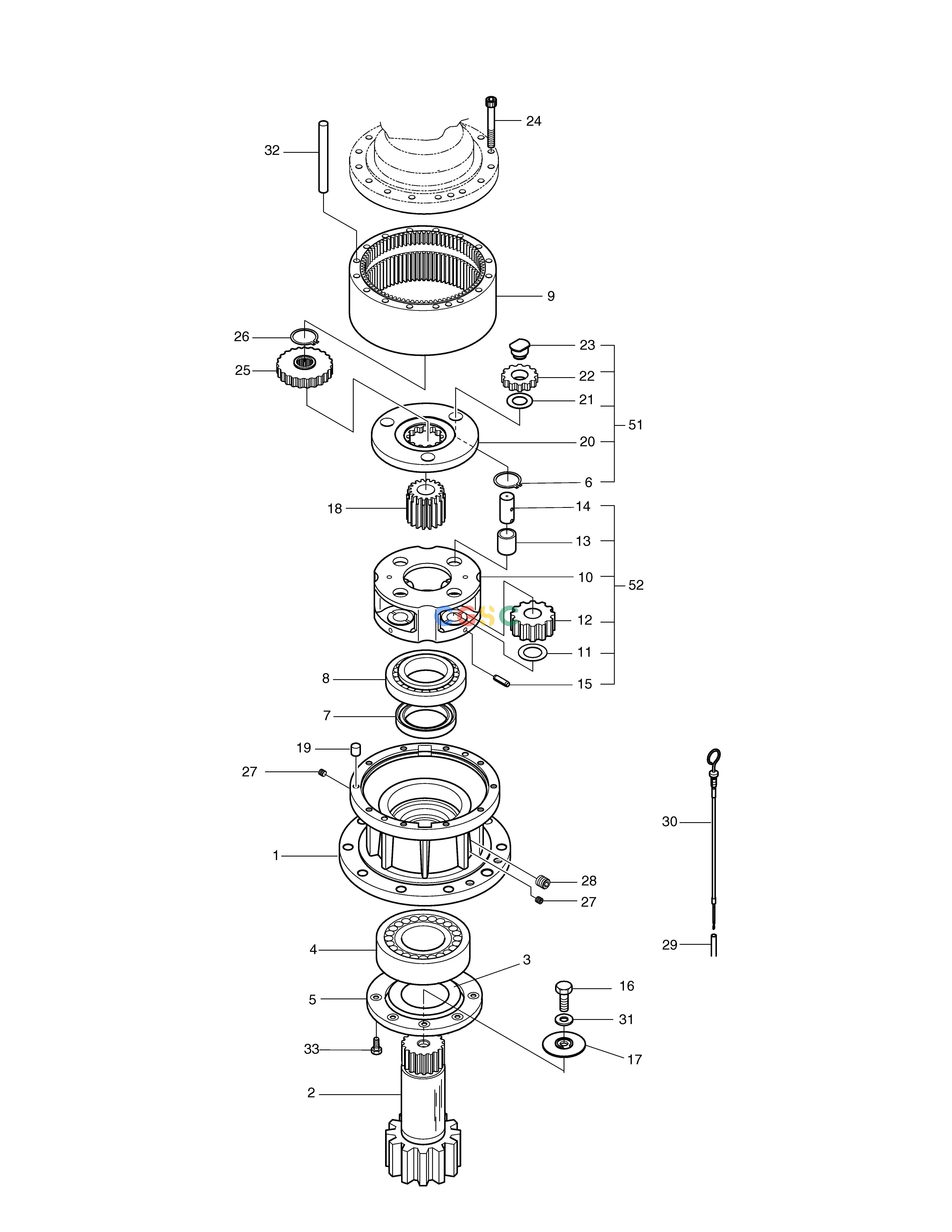 斗山零件查询SWING REDUCTION GEAR TXC225LC-2 Doosan parts catalog online