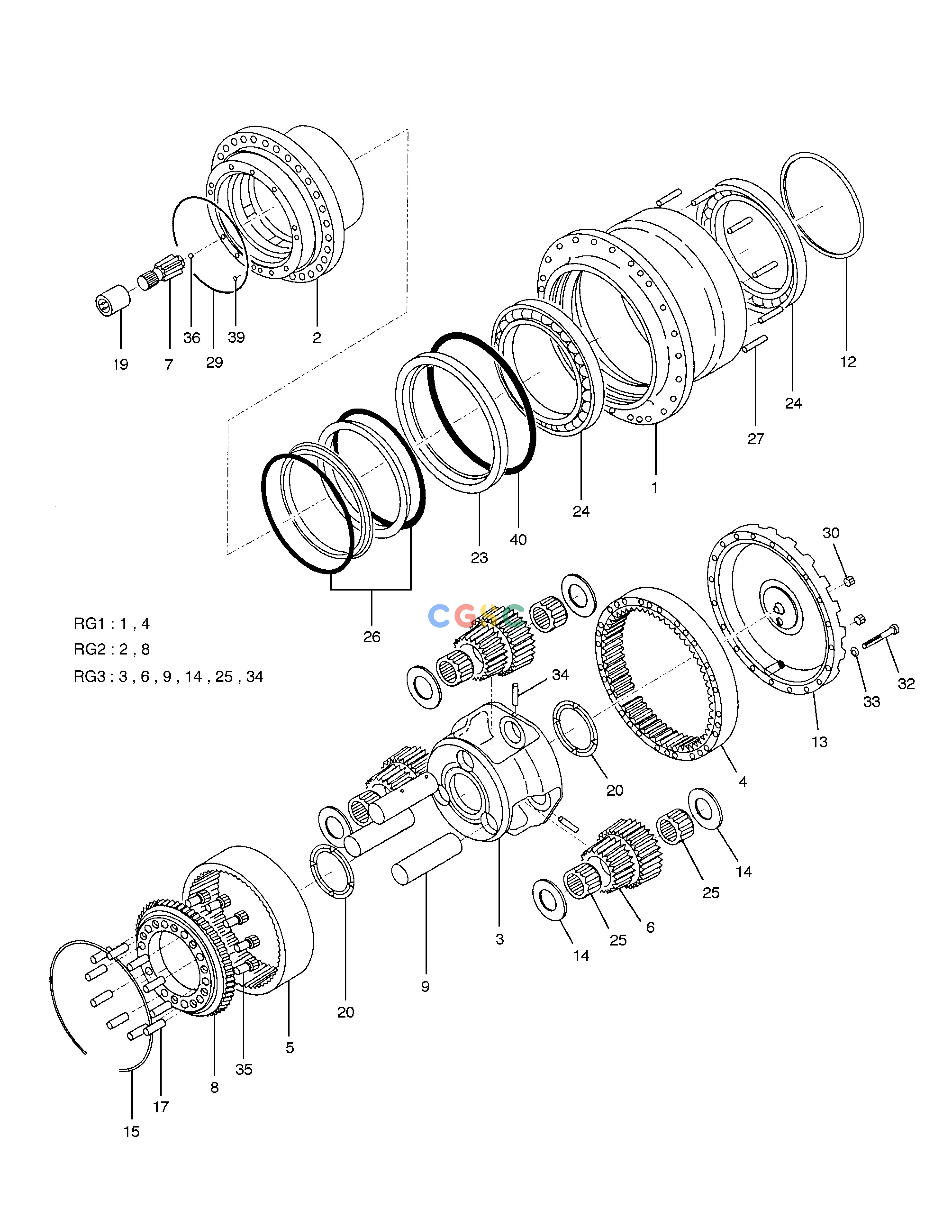 斗山零件查询TRAVEL REDUCTION GEAR TXC225LC-2 Doosan parts catalog online
