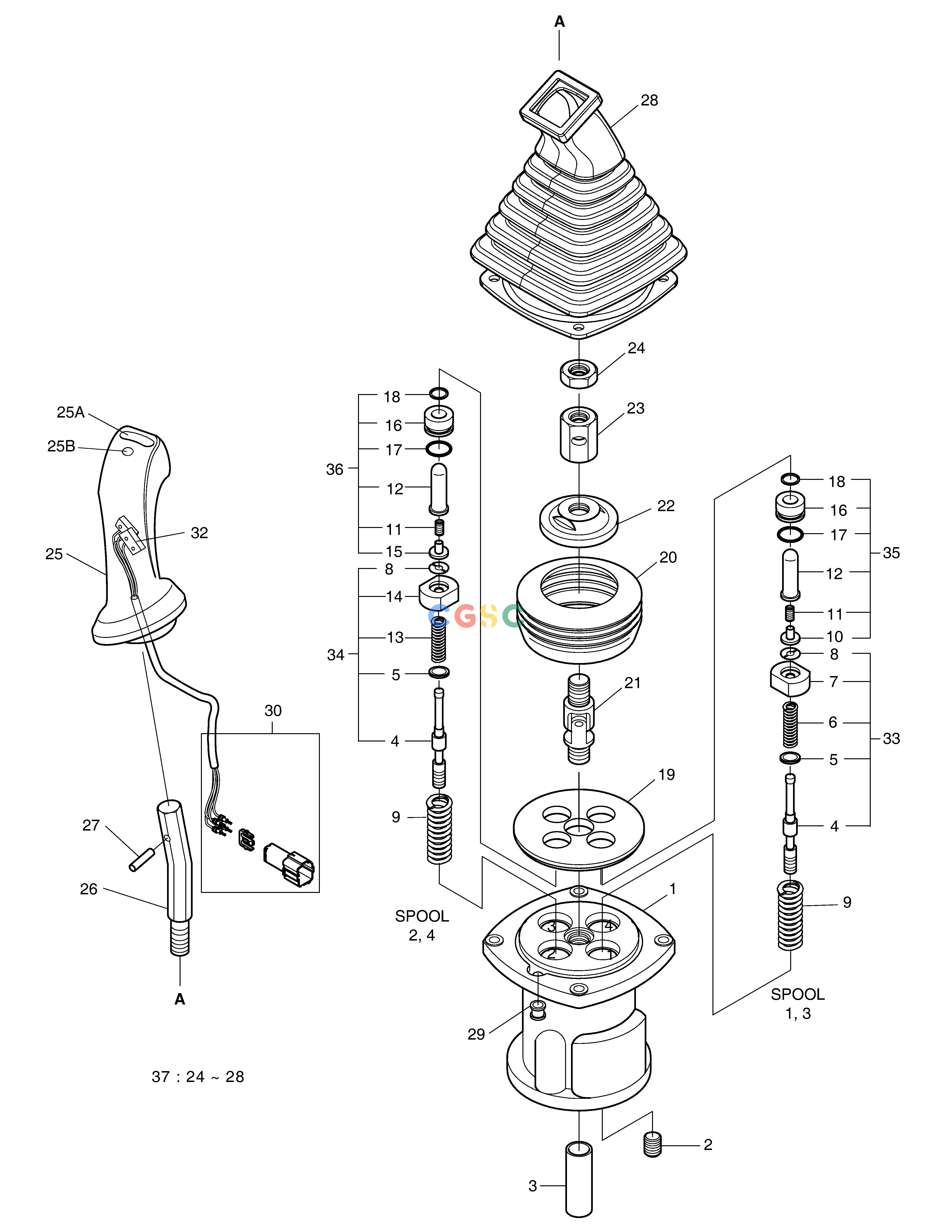 斗山零件查询REMOTE CONTROL VALVE TXC225LC-2 Doosan parts catalog online