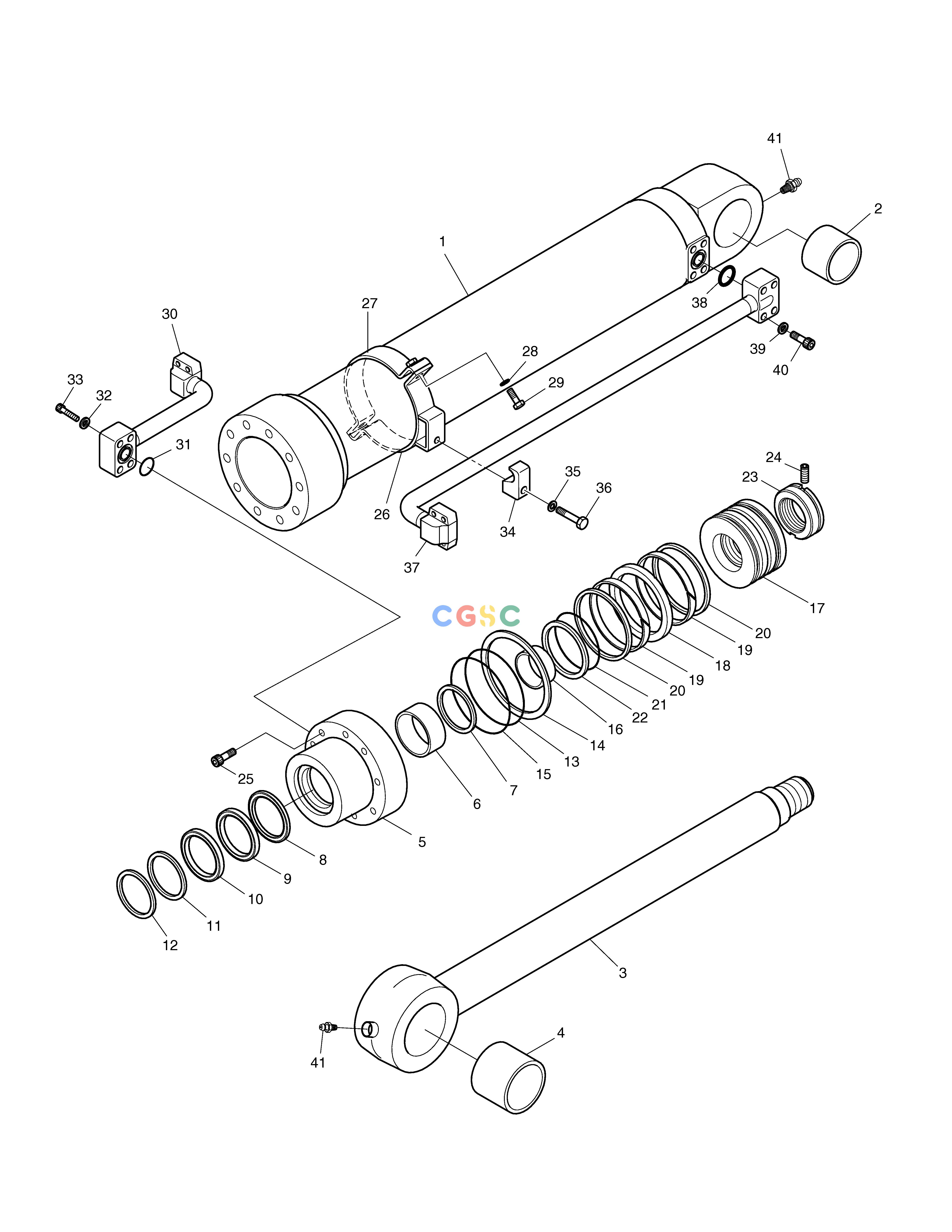 斗山零件查询BUCKET CYLINDER - ARM 2.4m TXC225LC-2 Doosan parts catalog online