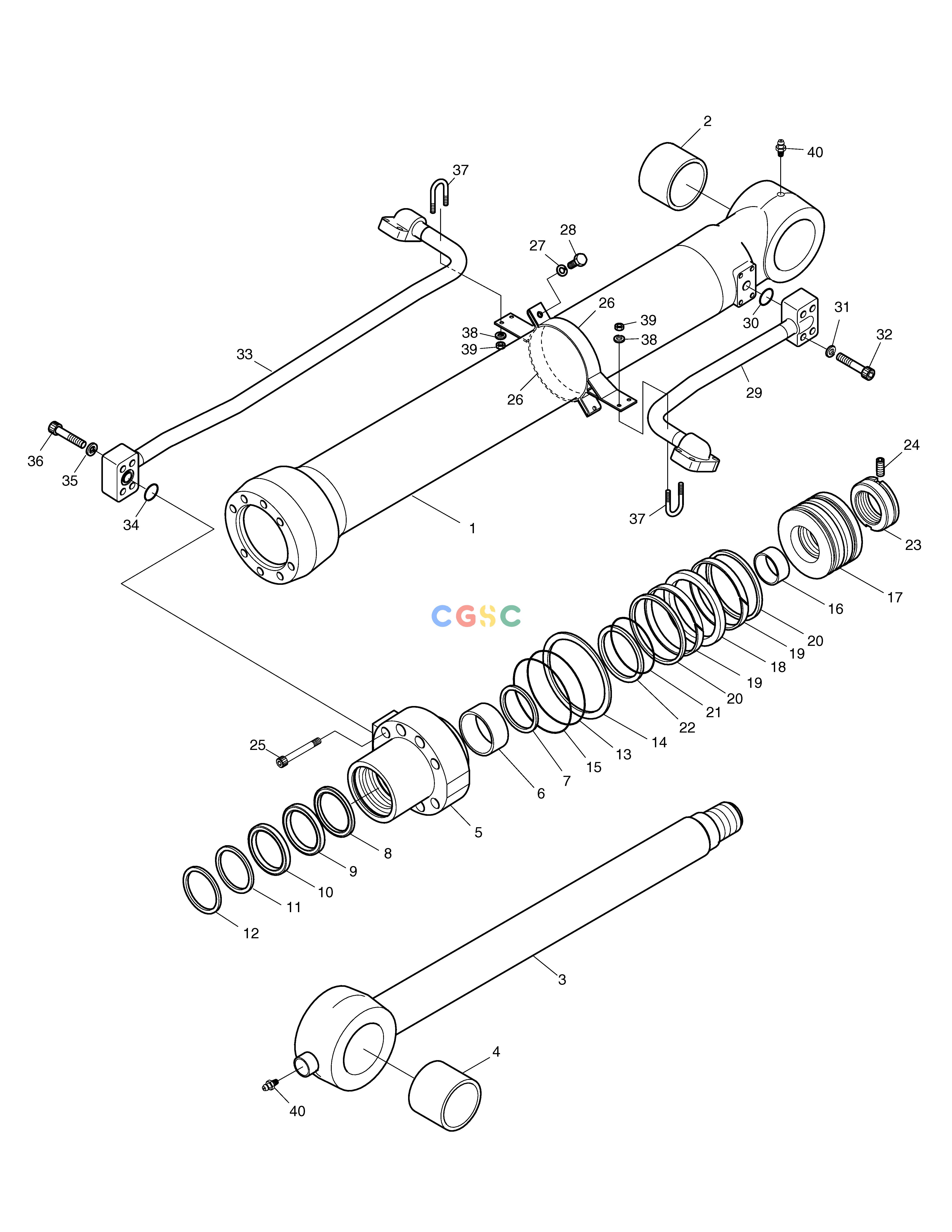 斗山零件查询BUCKET CYLINDER - ARM 6.2m TXC225LC-2 Doosan parts catalog online