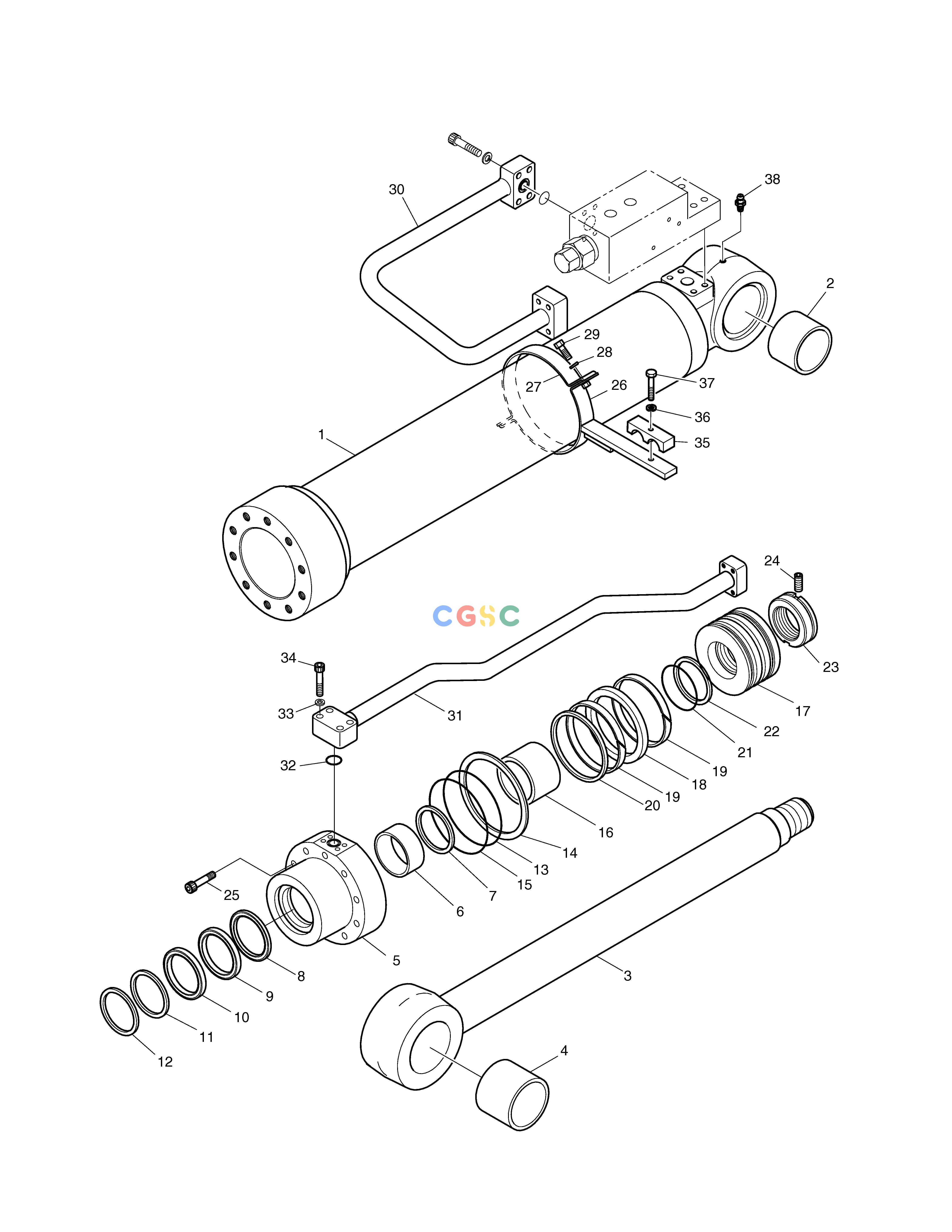 斗山零件查询BOOM CYLINDER - L.H (LOCK VALVE) TXC225LC-2 Doosan parts catalog online