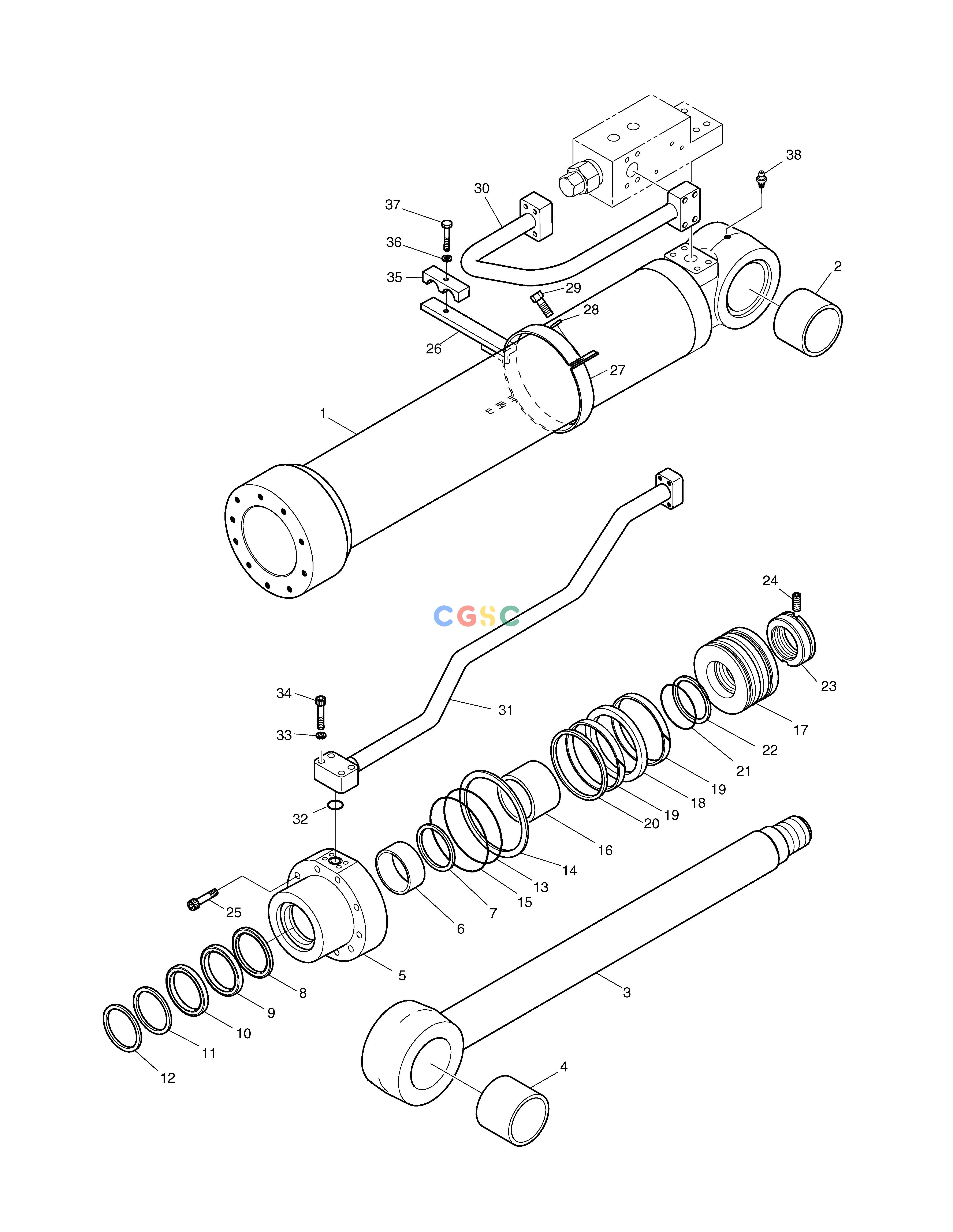 斗山零件查询BOOM CYLINDER - R.H (LOCK VALVE) TXC225LC-2 Doosan parts catalog online