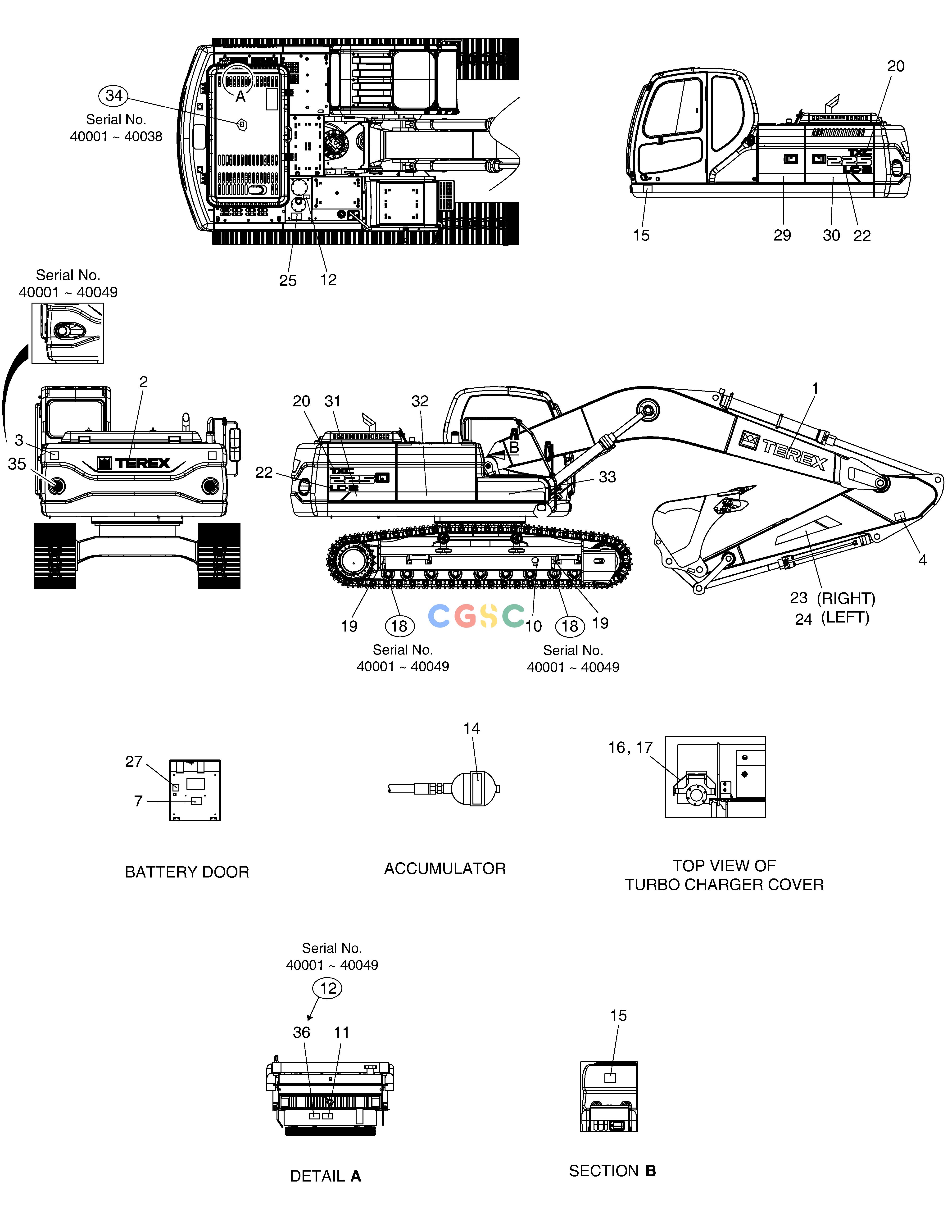 斗山零件查询DECAL TXC225LC-2 Doosan parts catalog online