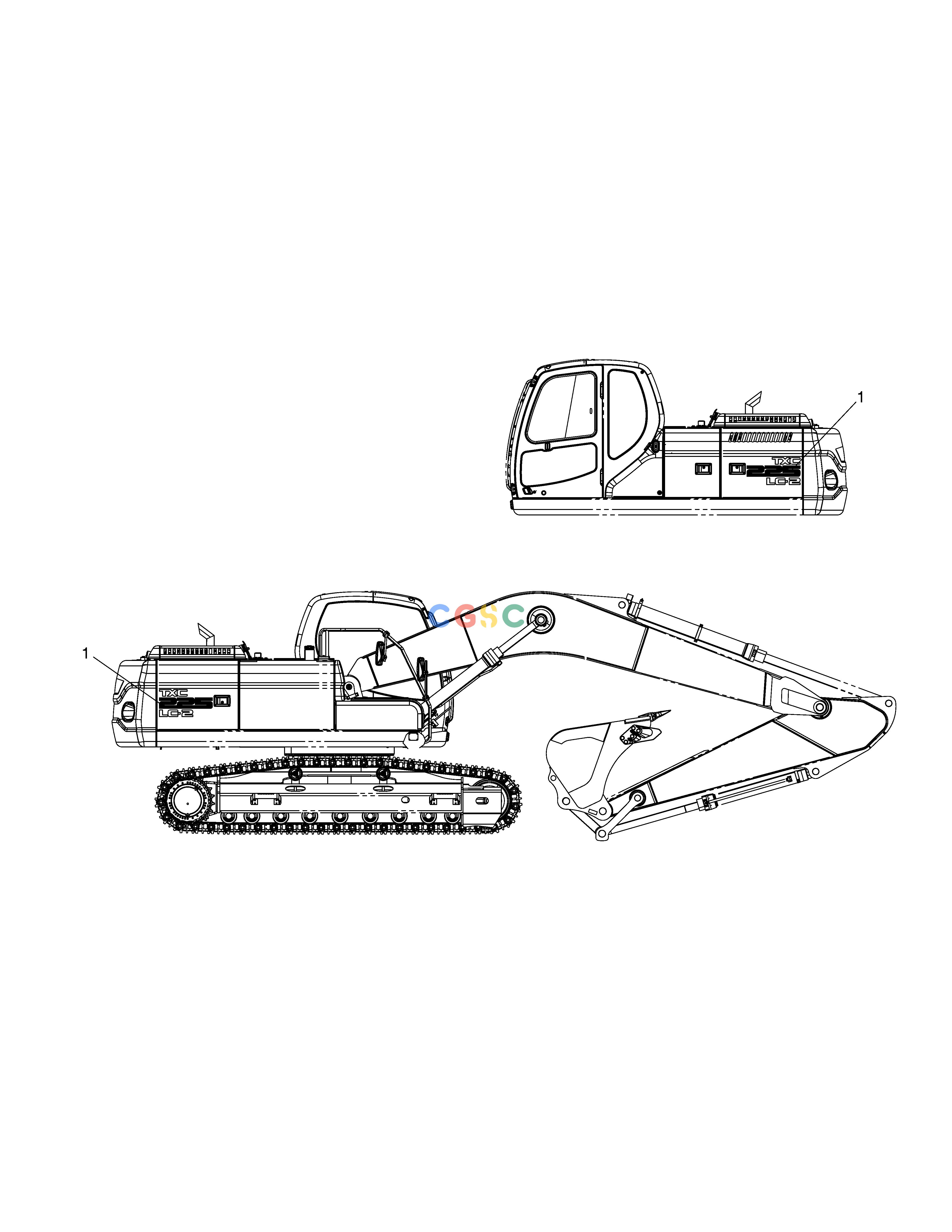 斗山零件查询DECAL - MACHINE NAME TXC225LC-2 Doosan parts catalog online