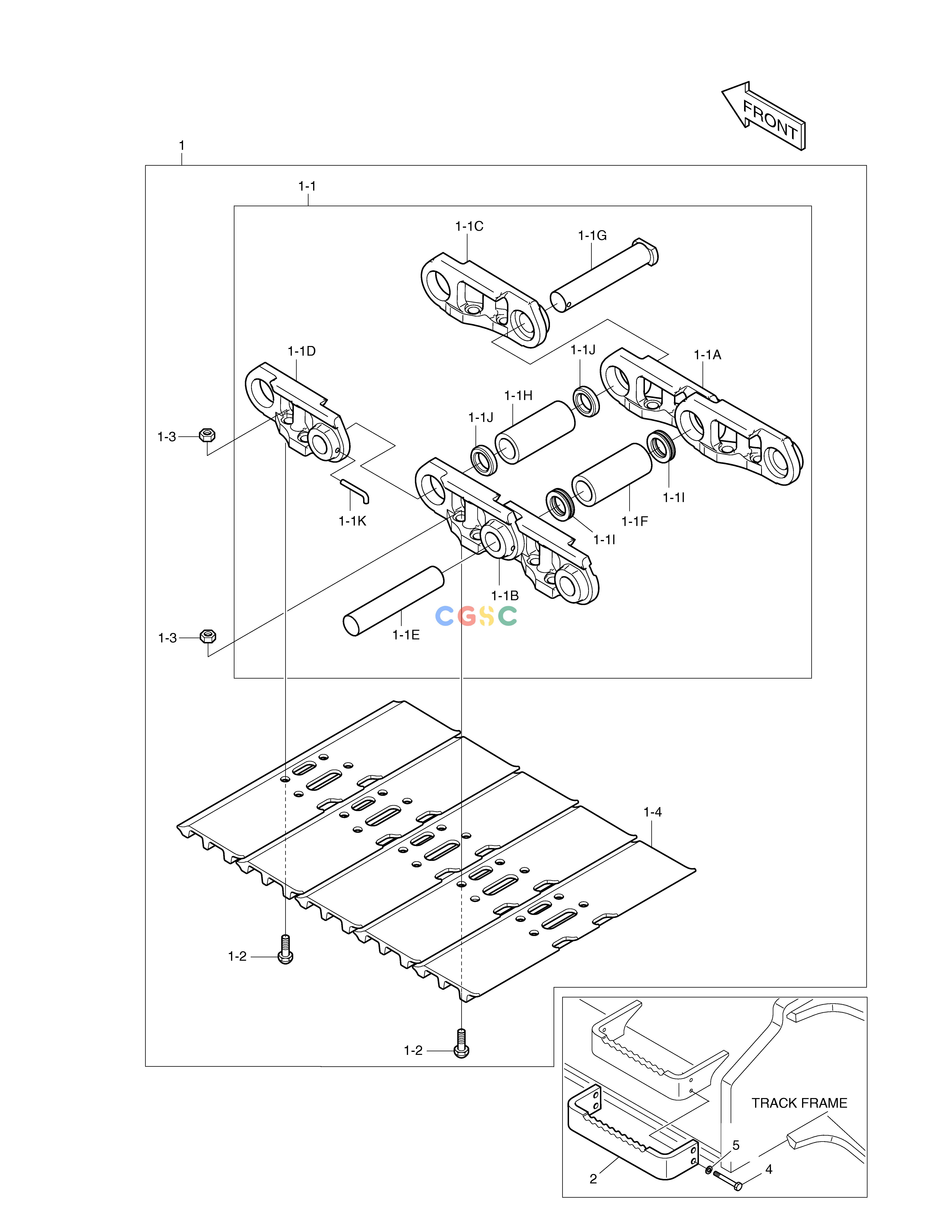 斗山零件查询TRACK SHOE ASS'Y - 700G TXC225LC-2 Doosan parts catalog online