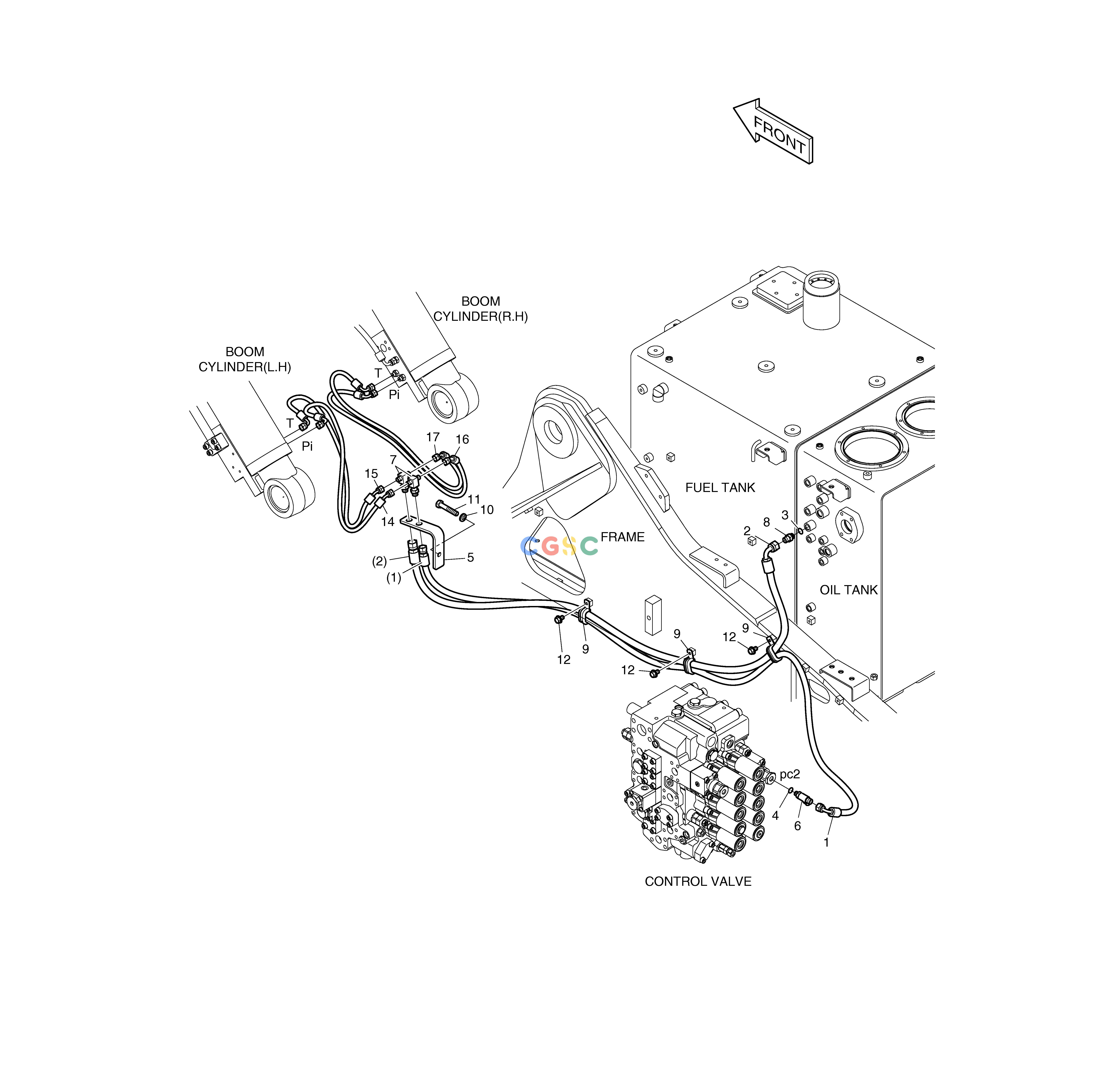 斗山零件查询LOCK VALVE PIPING - BOOM TXC225LC-2 Doosan parts catalog online