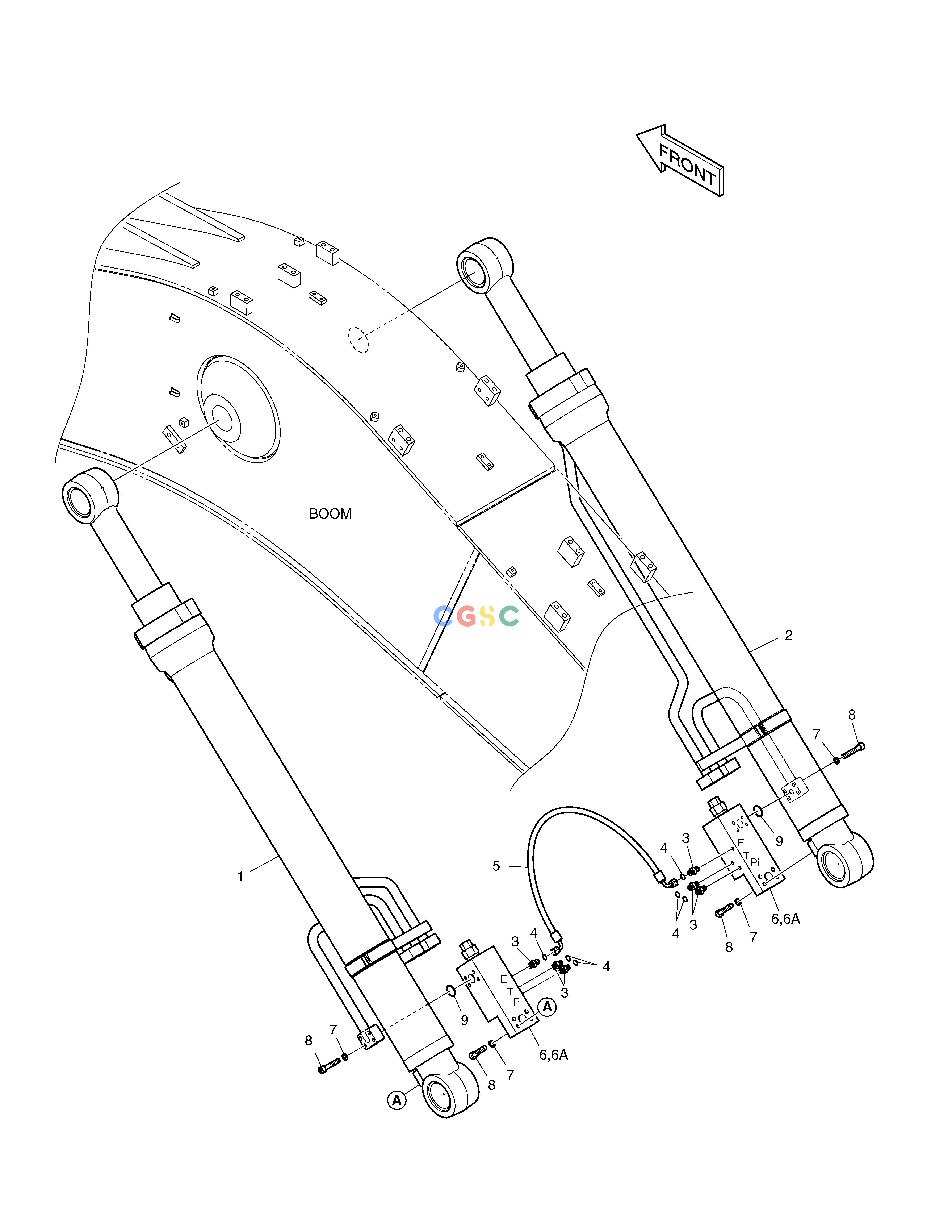 斗山零件查询BOOM PIPING - LOCK VALVE TXC225LC-2 Doosan parts catalog online