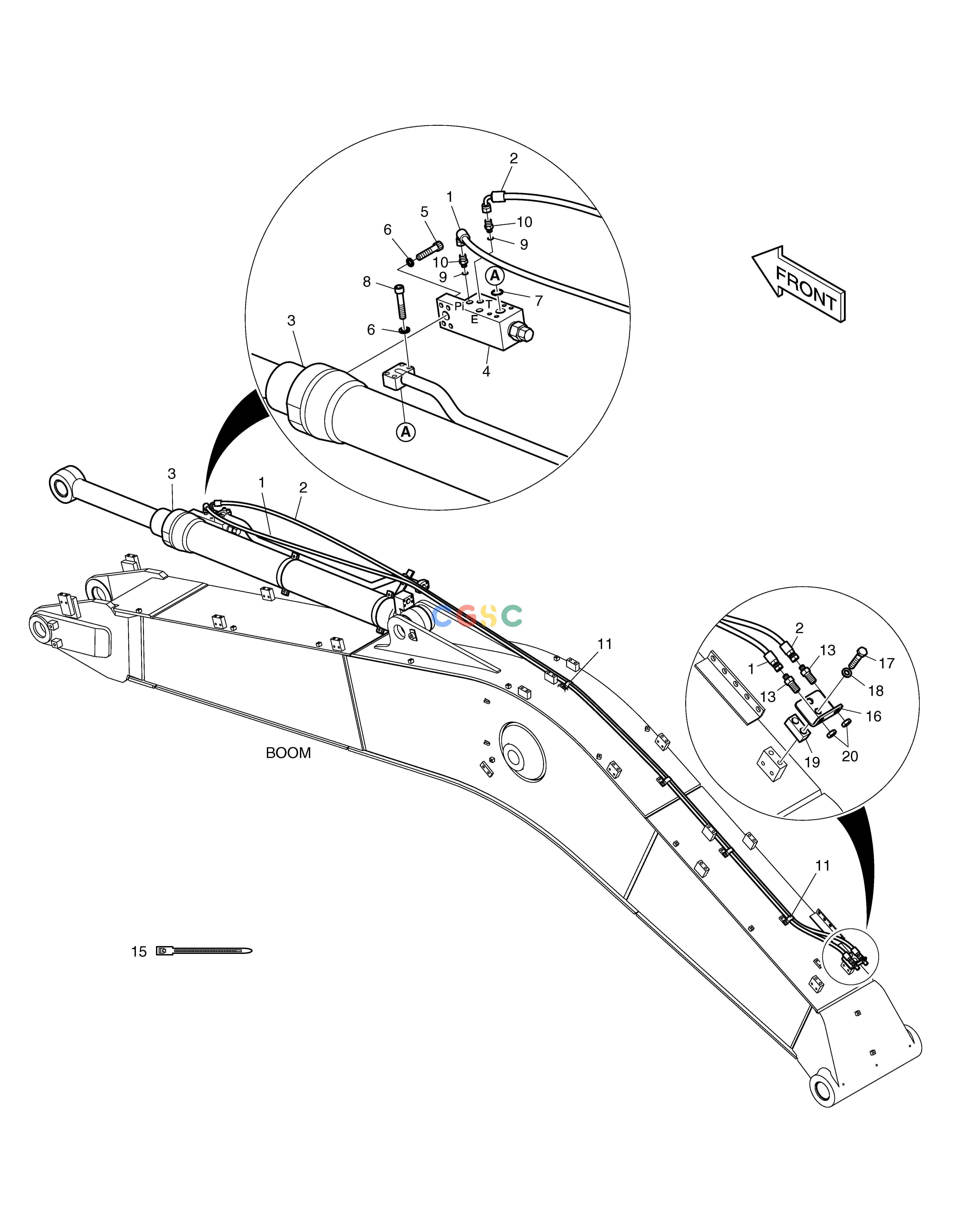 斗山零件查询ARM PIPING - LOCK VALVE TXC225LC-2 Doosan parts catalog online