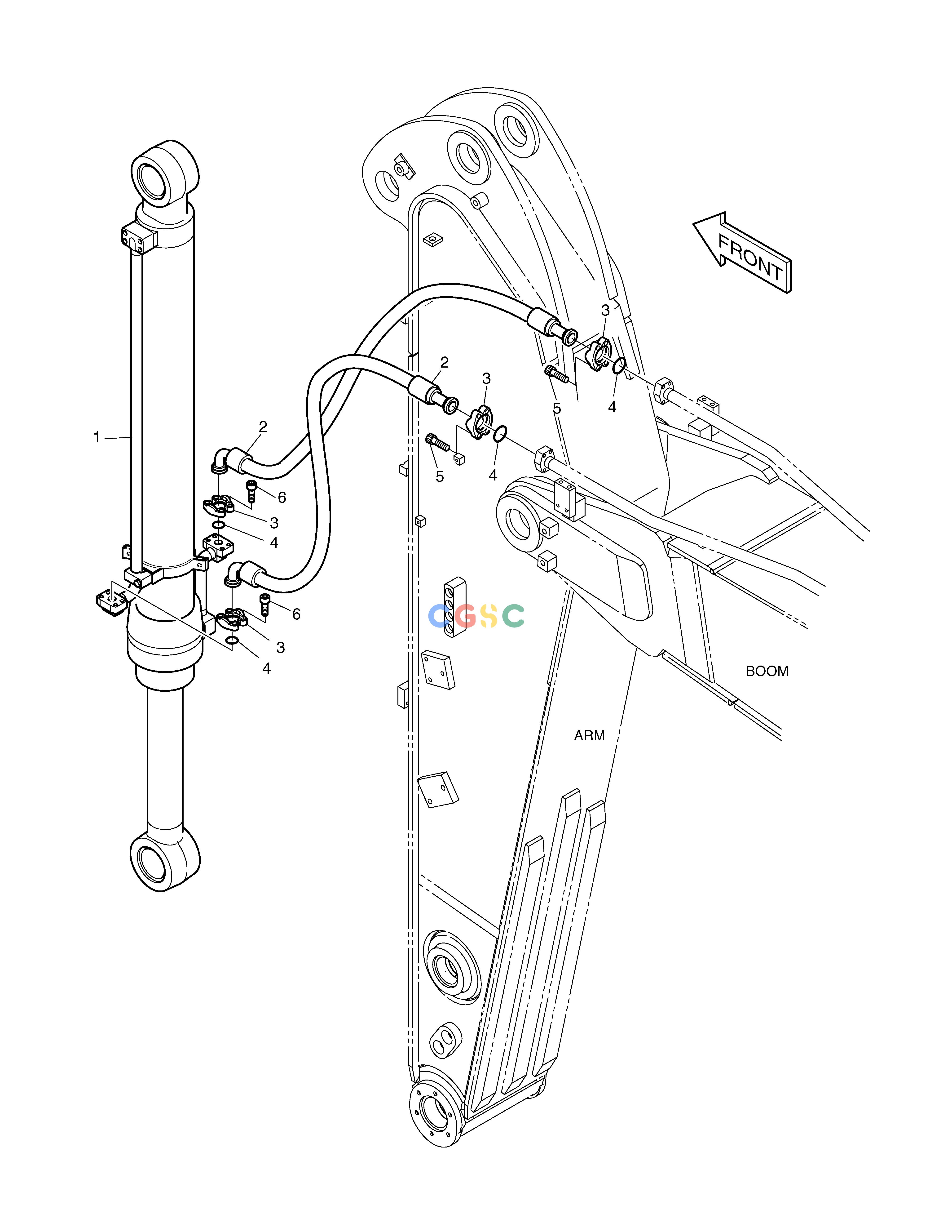 斗山零件查询ARM PIPING - ARM 2.0m TXC225LC-2 Doosan parts catalog online