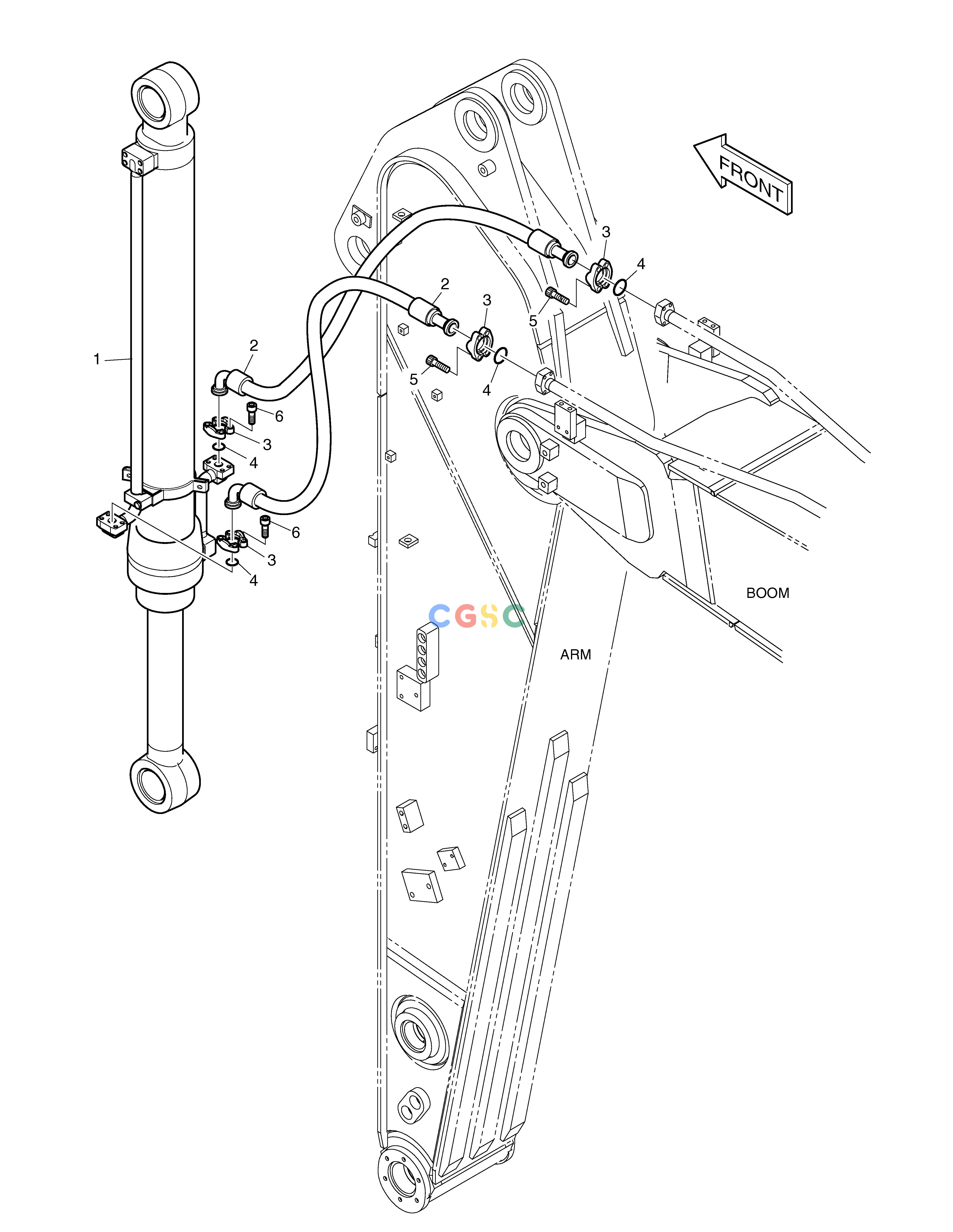 斗山零件查询ARM PIPING - ARM 2.4m TXC225LC-2 Doosan parts catalog online