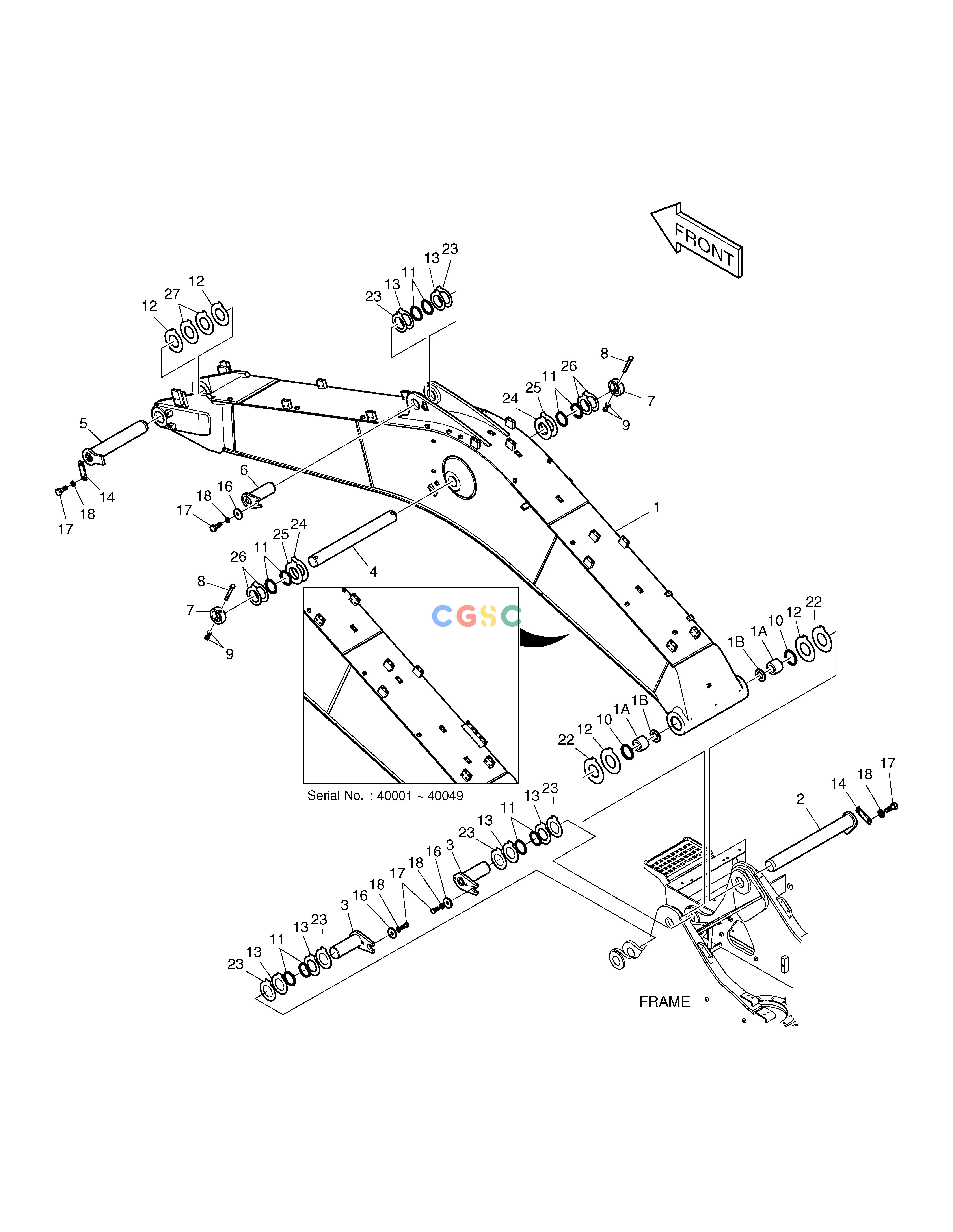 斗山零件查询BOOM - 5.2m TXC225LC-2 Doosan parts catalog online