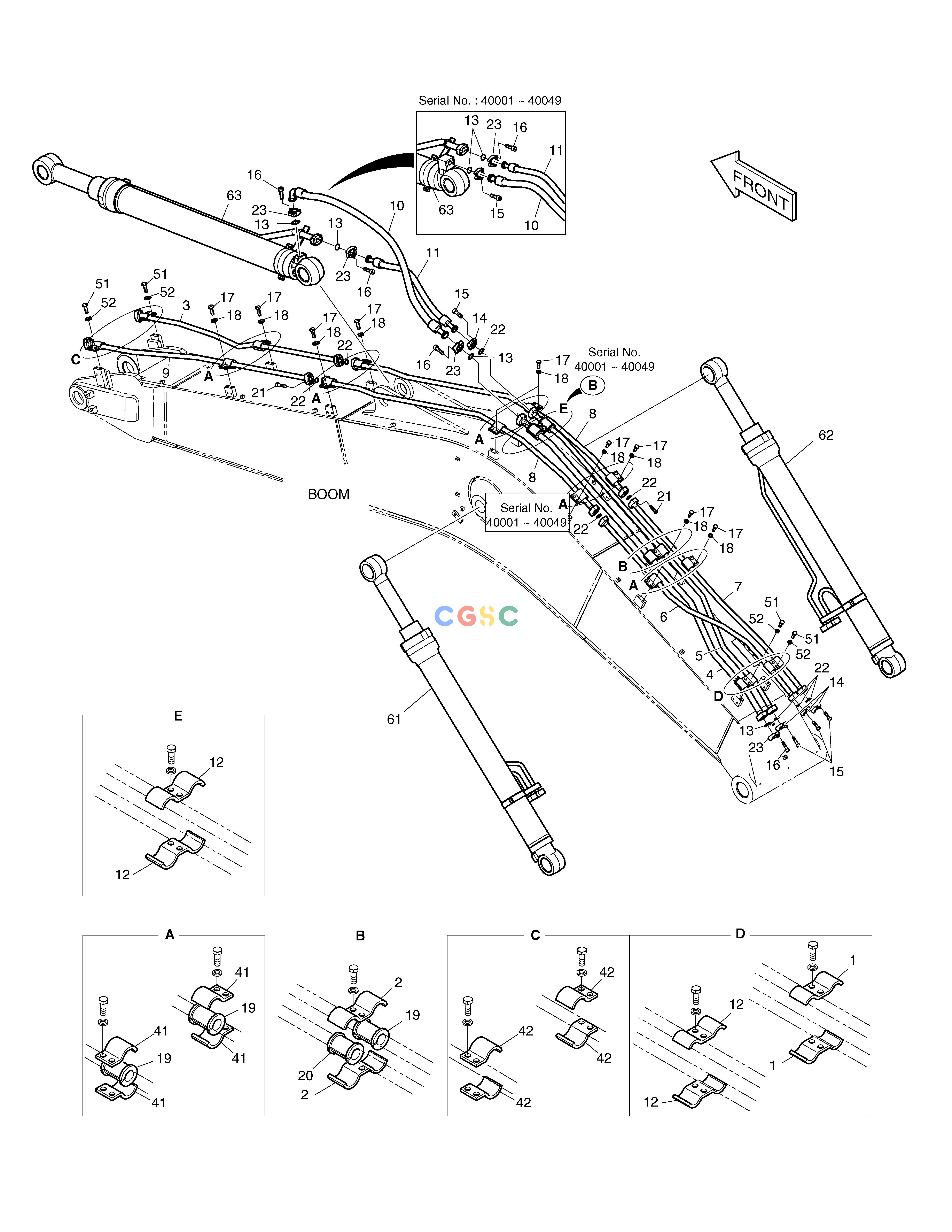 斗山零件查询BOOM PIPING - BOOM 5.2m TXC225LC-2 Doosan parts catalog online