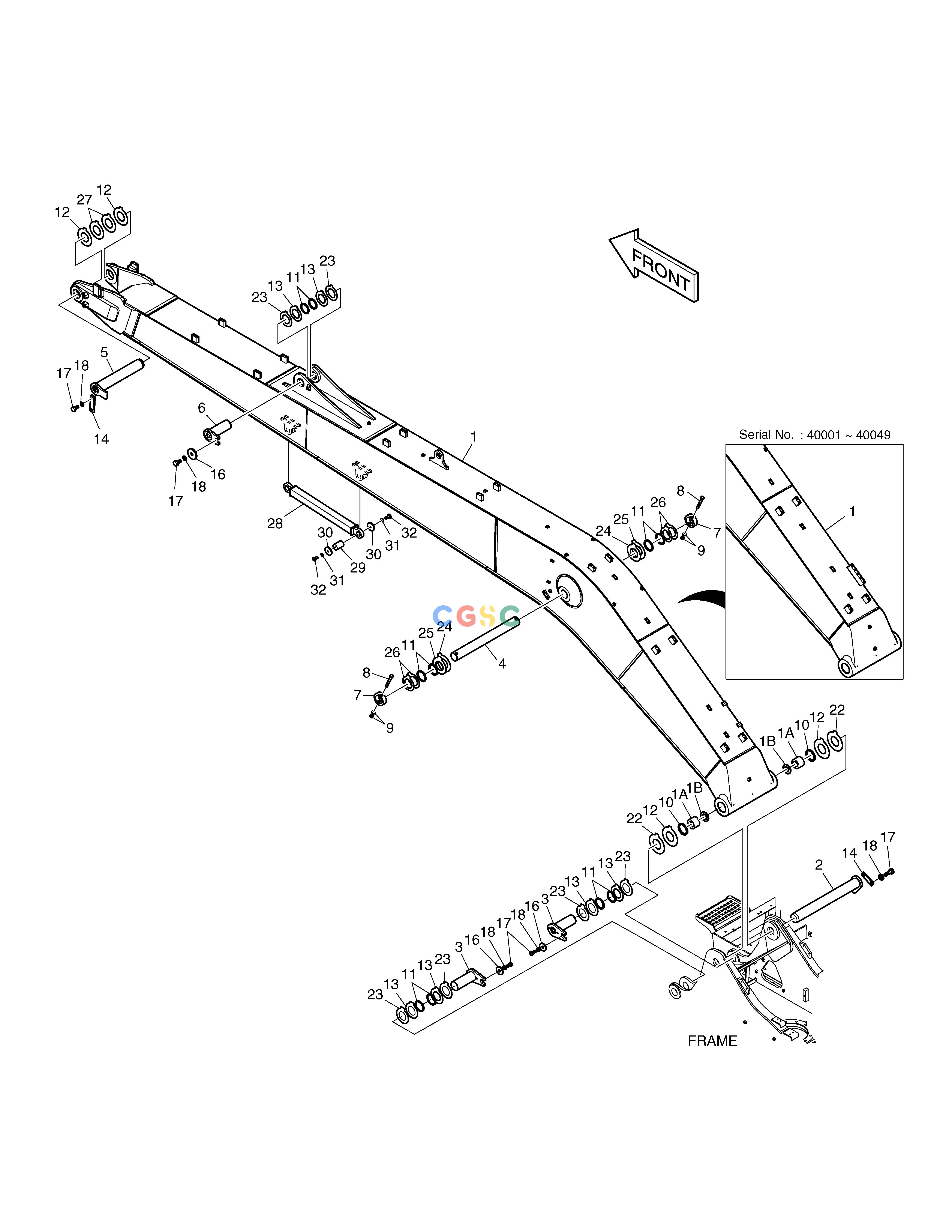 斗山零件查询BOOM - 8.5m TXC225LC-2 Doosan parts catalog online