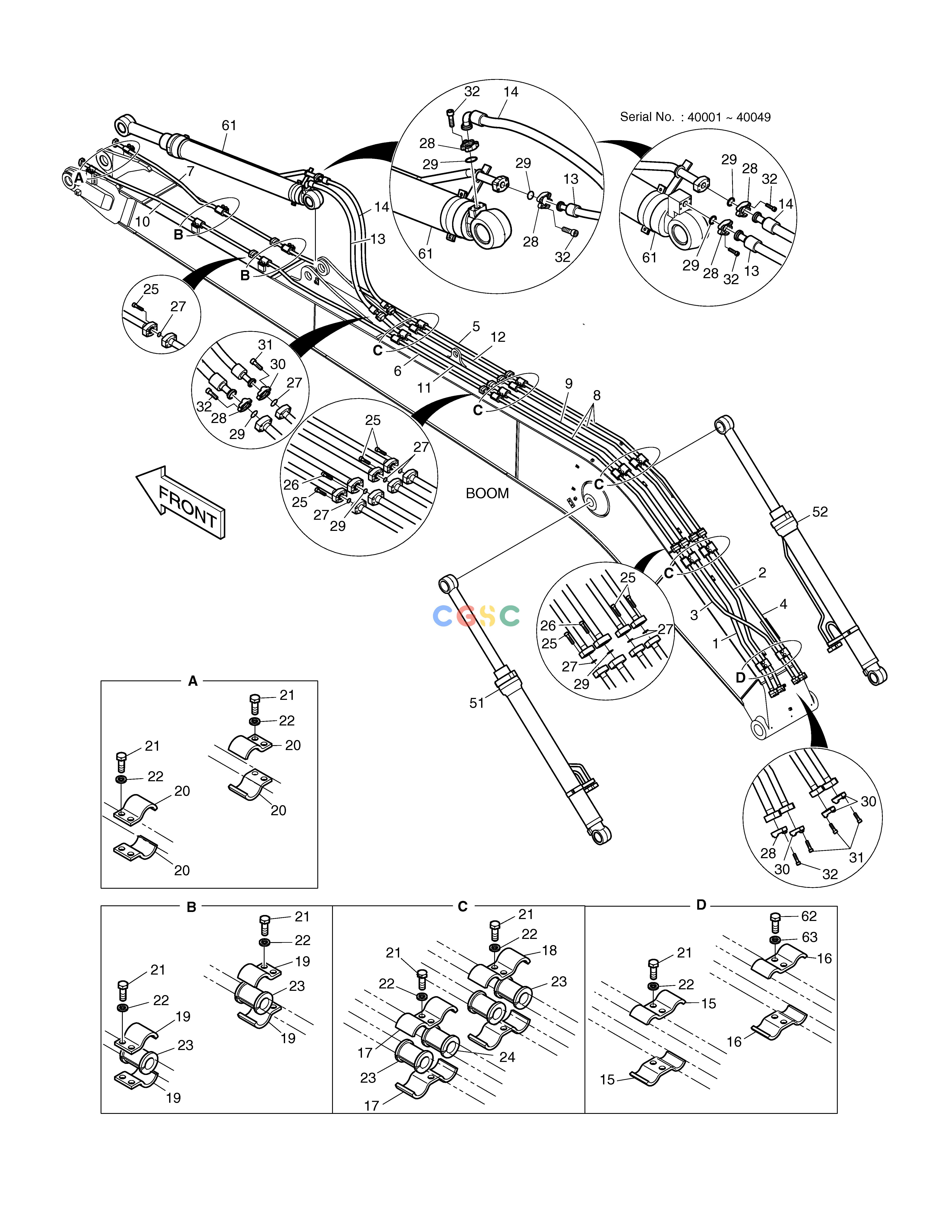 斗山零件查询BOOM PIPING - BOOM 8.5m TXC225LC-2 Doosan parts catalog online