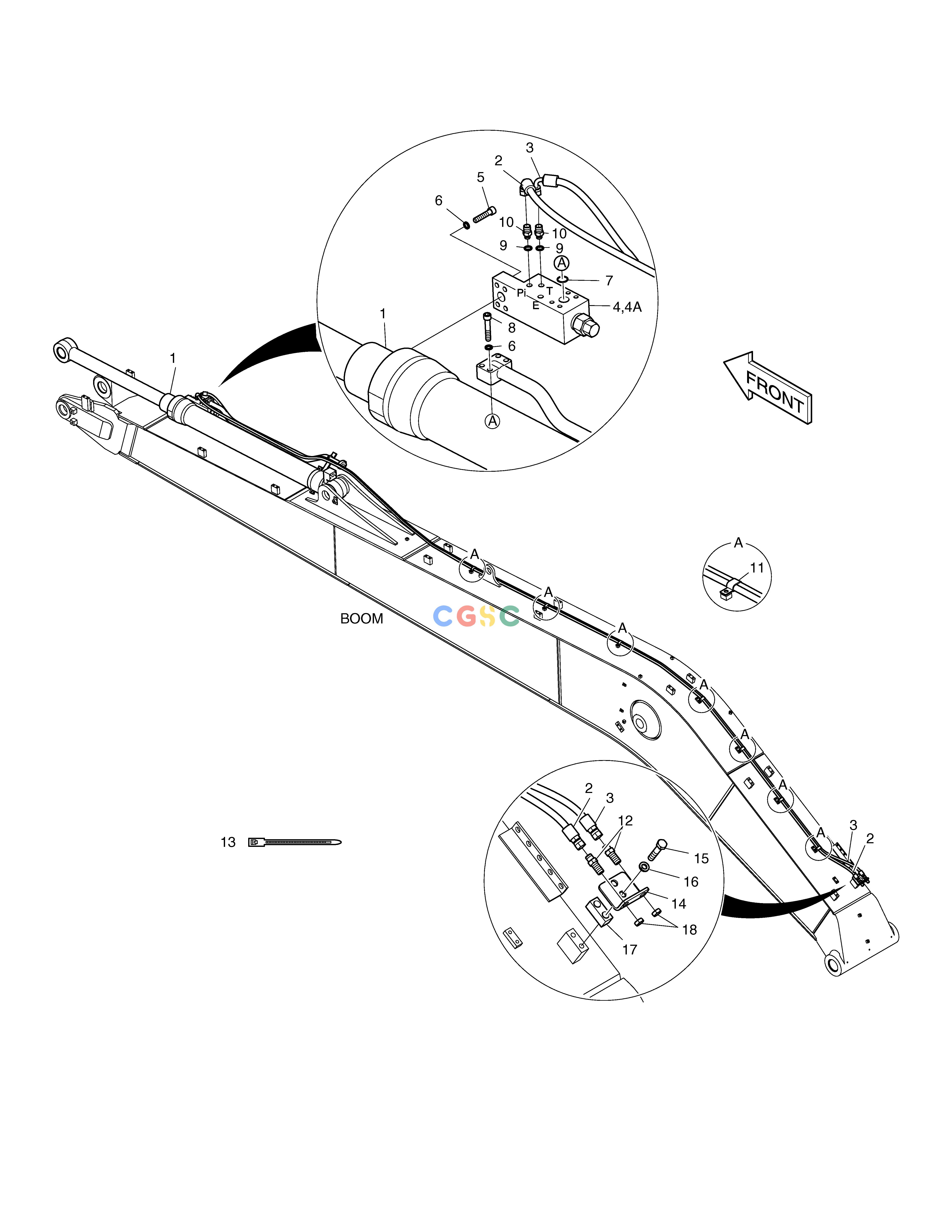 斗山零件查询LOCK VALVE PIPING - BOOM 8.5m TXC225LC-2 Doosan parts catalog online