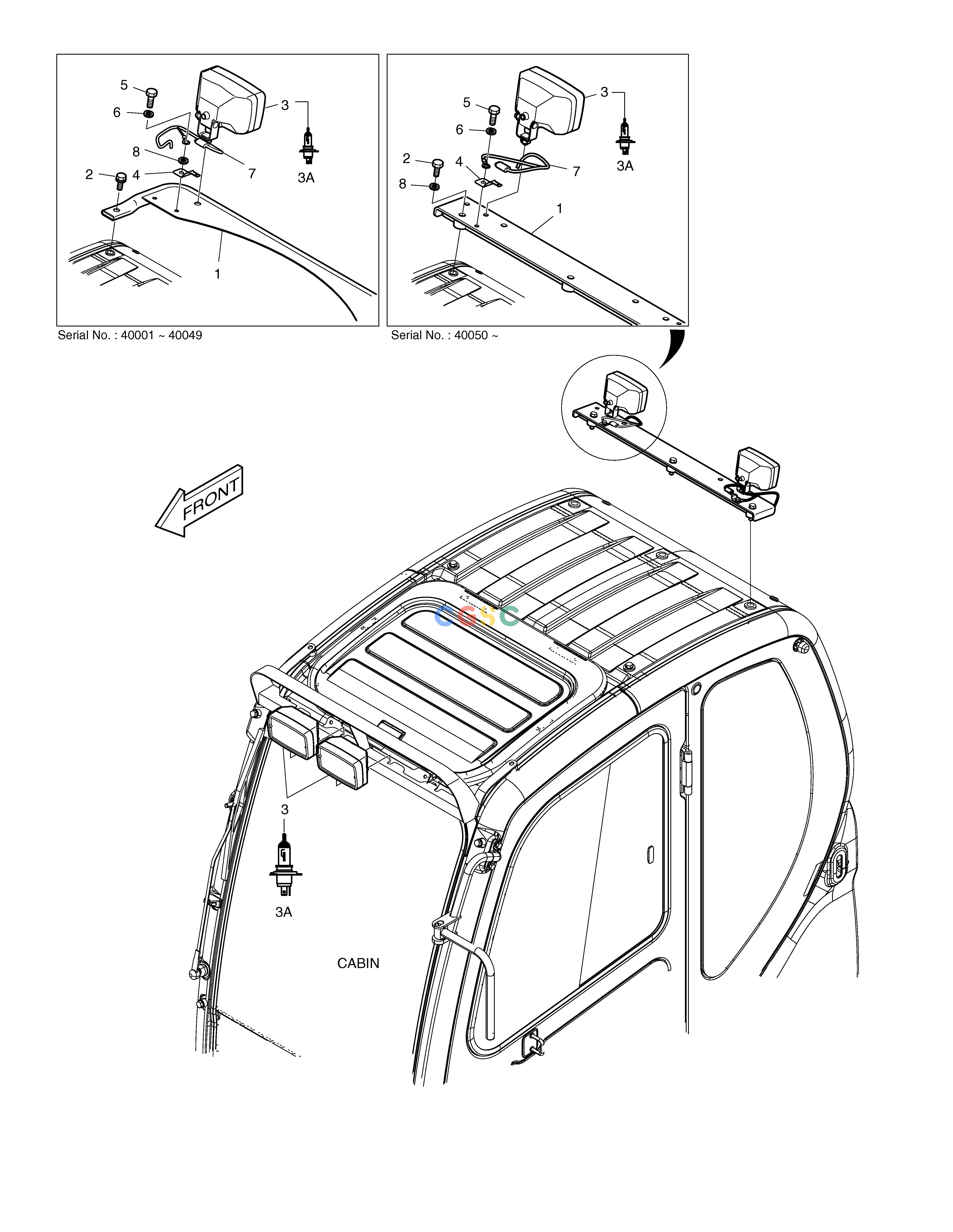 斗山零件查询WORKING LAMP(4-LAMP) TXC225LC-2 Doosan parts catalog online