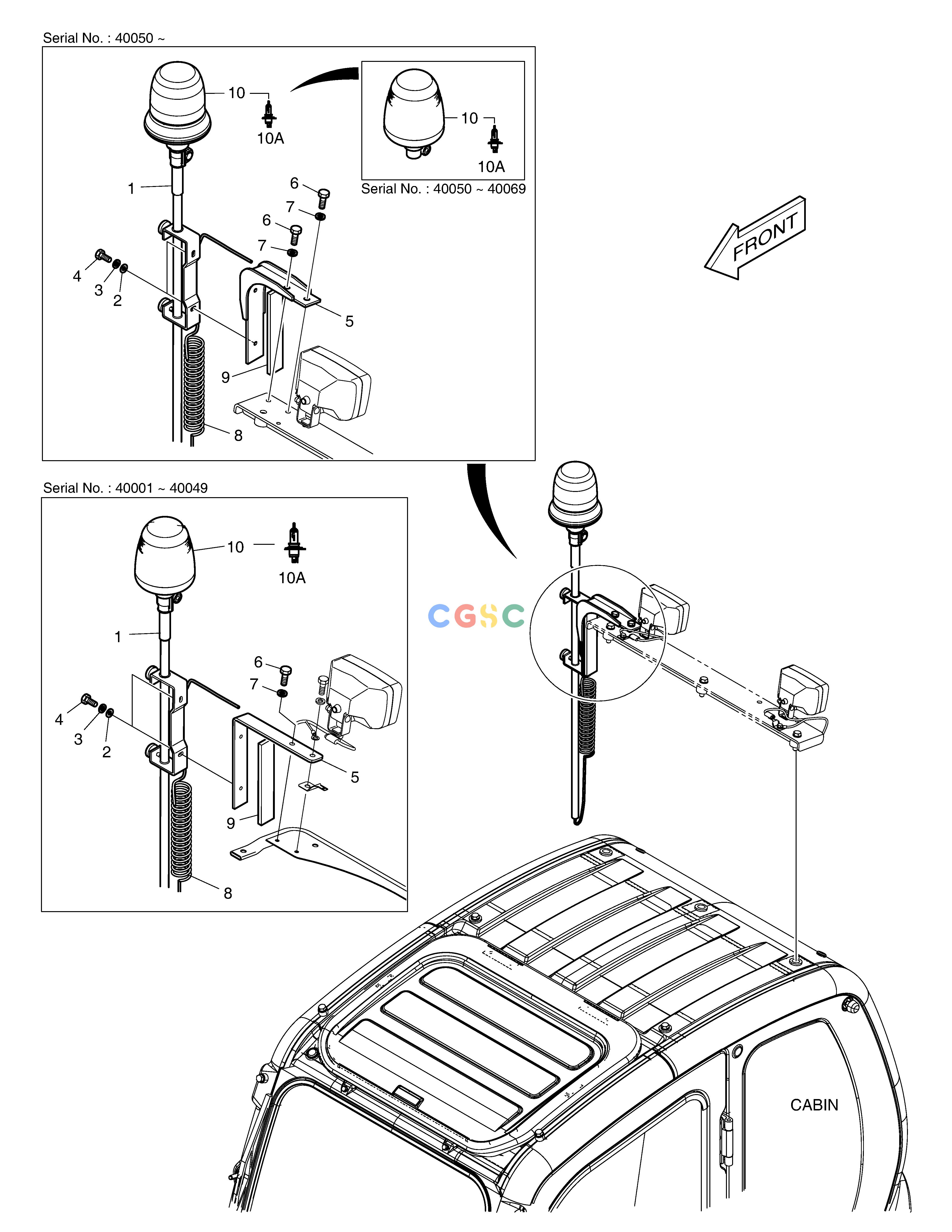 斗山零件查询ROTATING BEACON(TELESCOPIC) WITH LAMP TXC225LC-2 Doosan parts catalog online