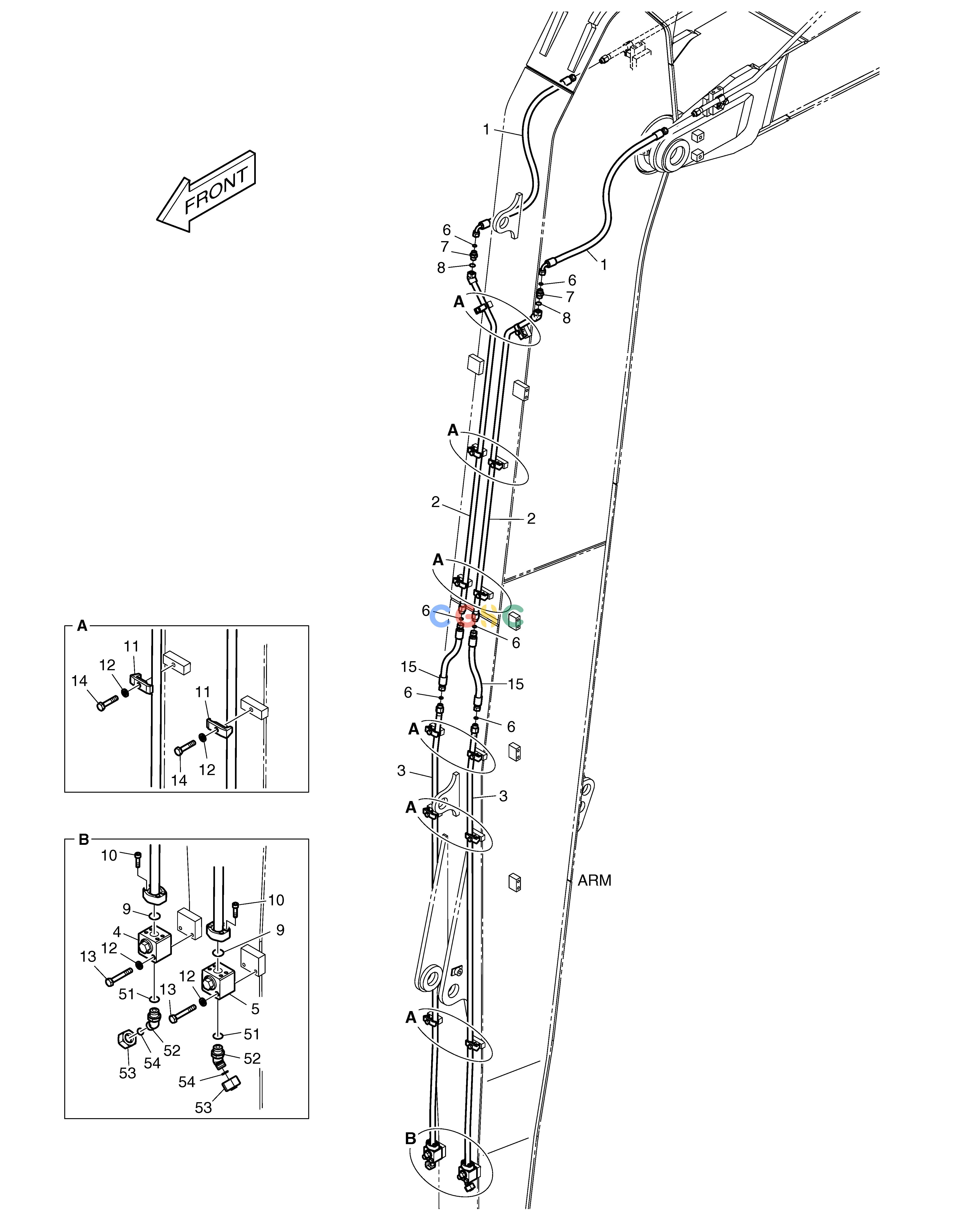 斗山零件查询ARM PIPING - ARM 6.2m(ROTATING) TXC225LC-2 Doosan parts catalog online