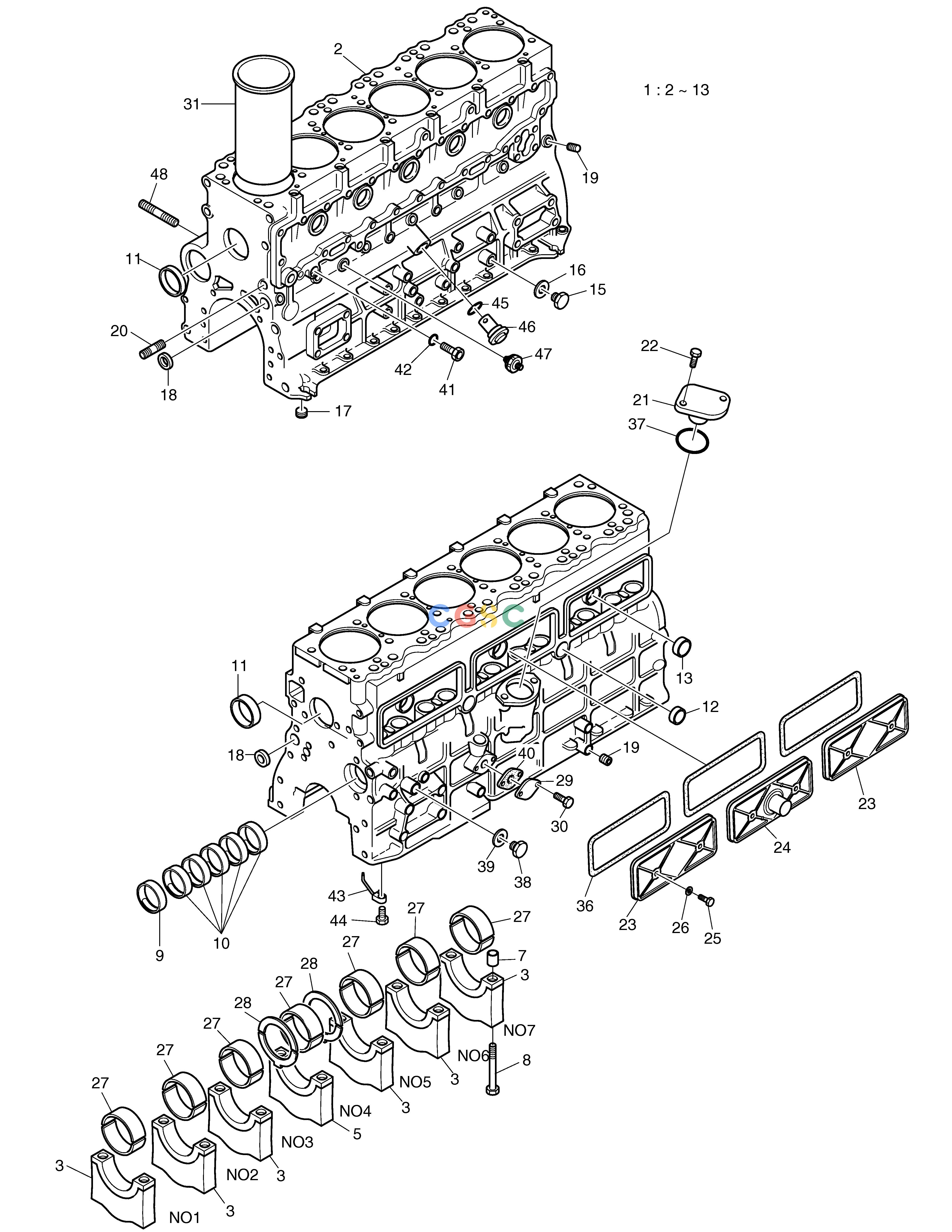 斗山零件查询CYLINDER BLOCK SOLAR 220LC-6 Doosan parts catalog online