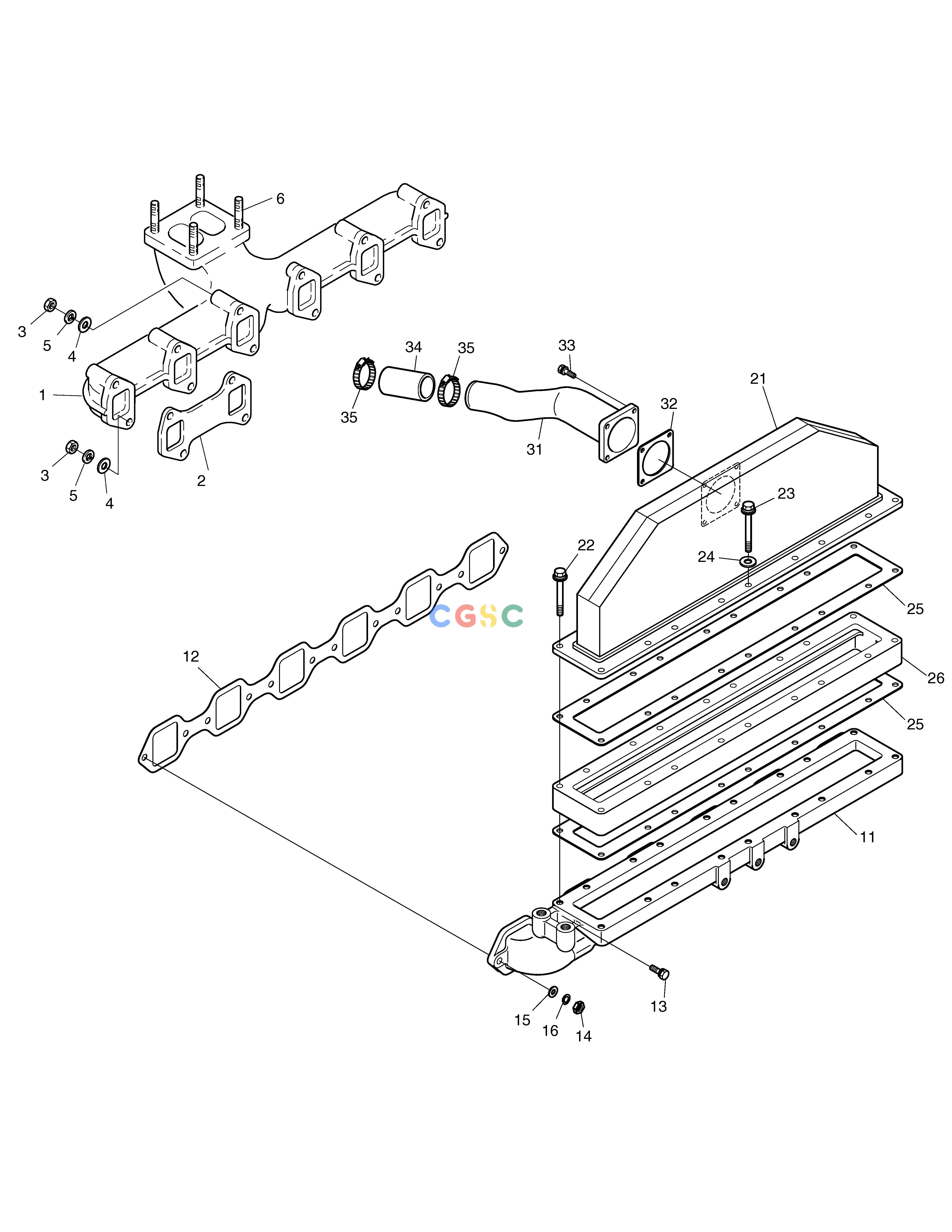 斗山零件查询INTAKE & EXHAUST MANIFOLD SOLAR 220LC-6 Doosan parts catalog online