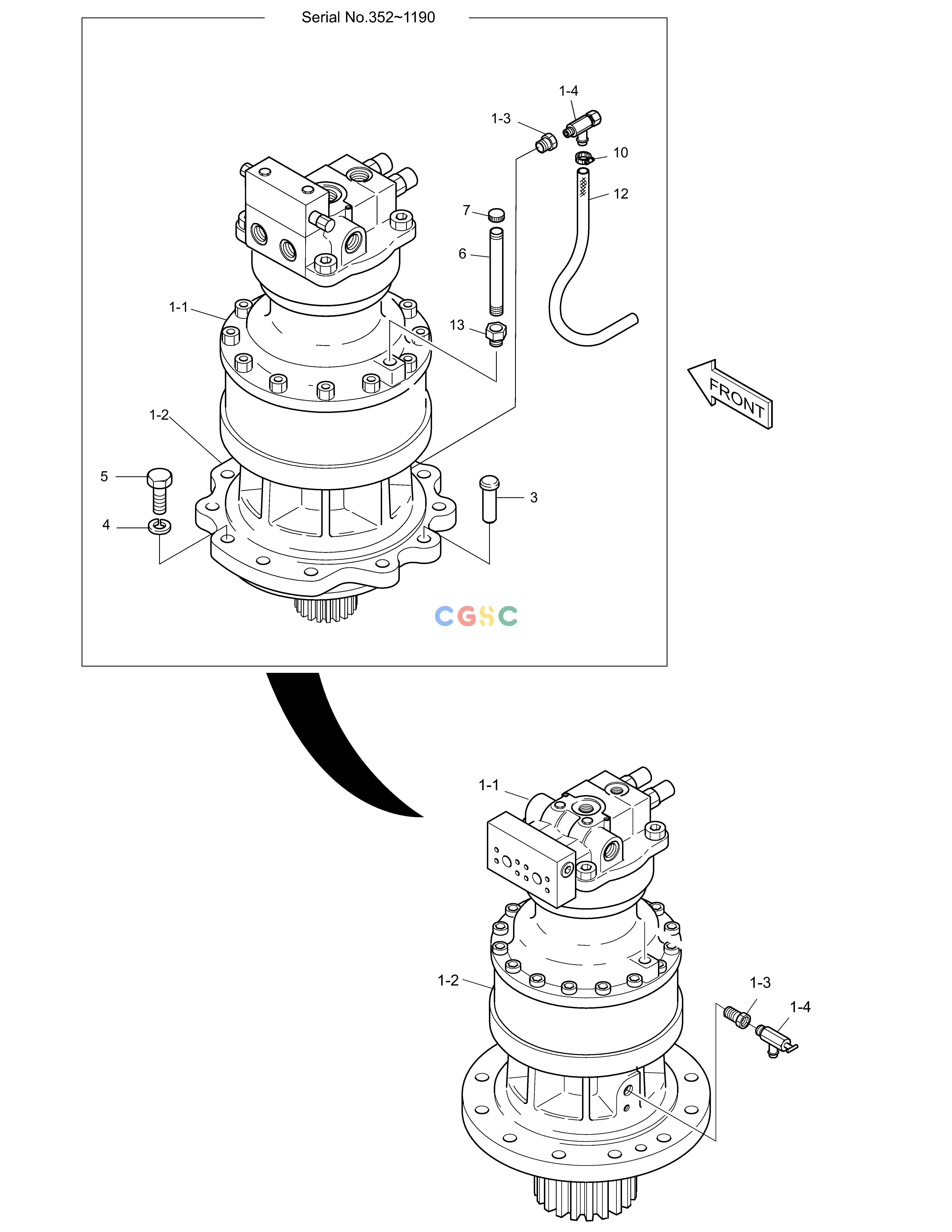 斗山零件查询SWING DEVICE ASS'Y SOLAR 220LC-6 Doosan parts catalog online