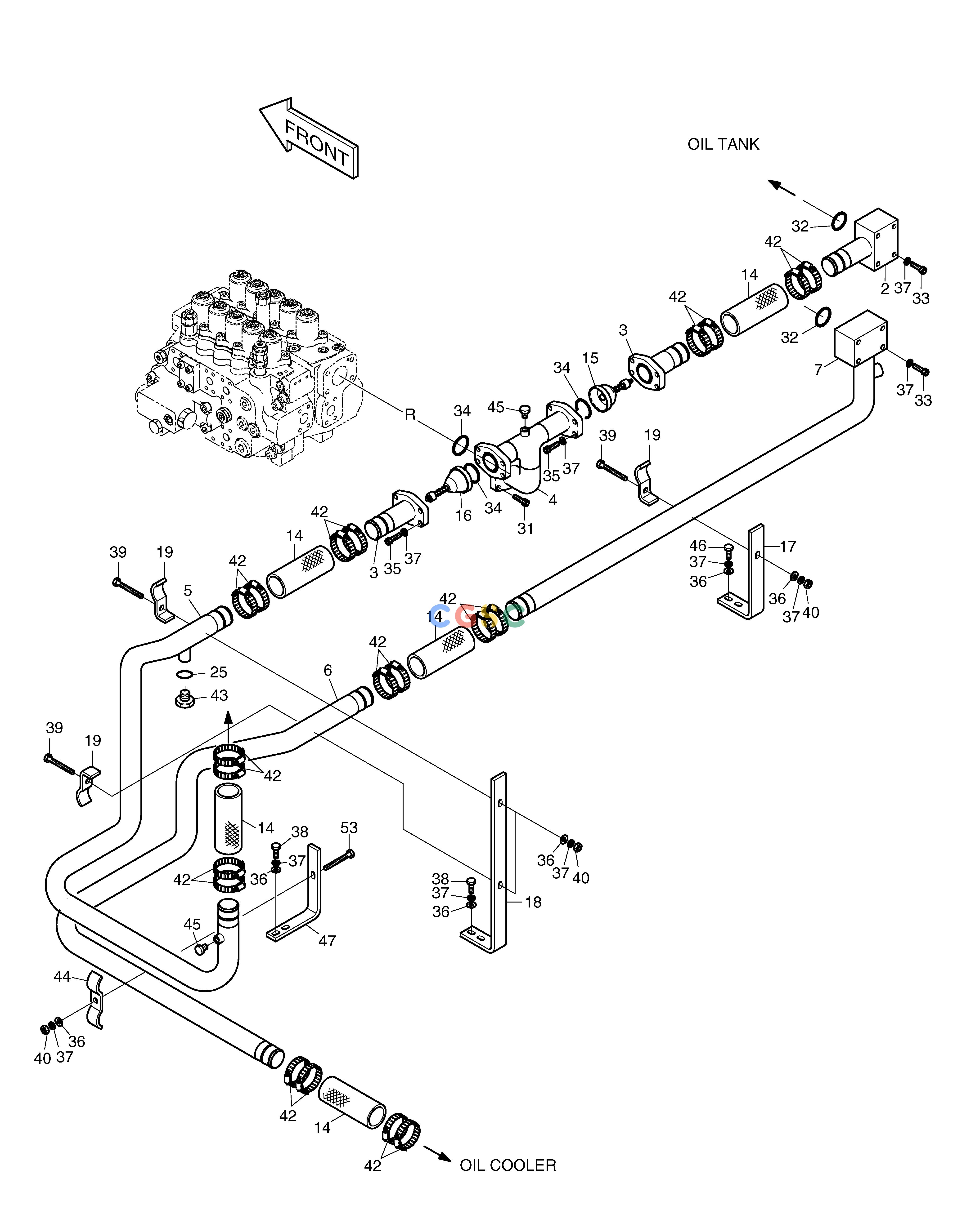 斗山零件查询OIL COOLER PIPING(1) SOLAR 220LC-6 Doosan parts catalog online