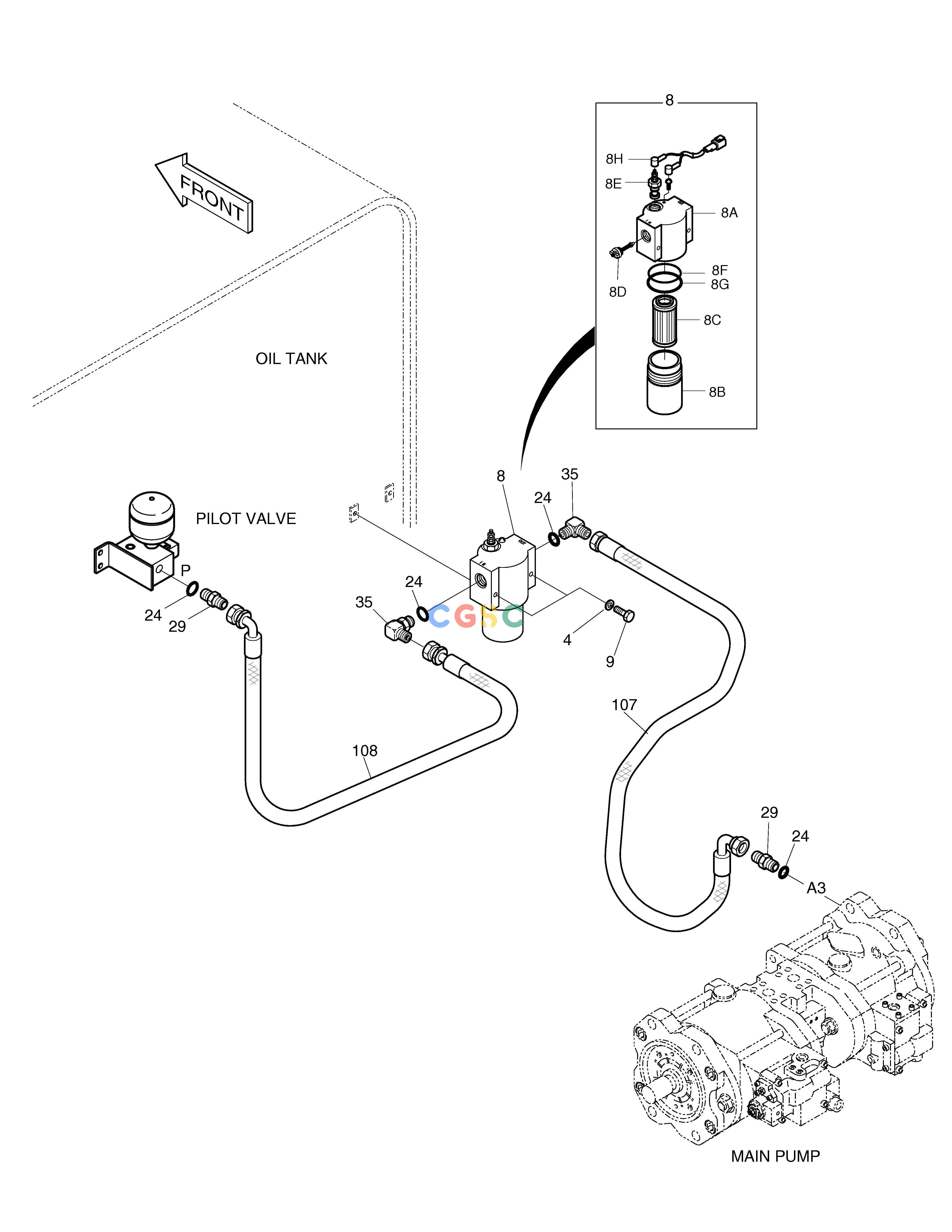 斗山零件查询PILOT PIPING(1) SOLAR 220LC-6 Doosan parts catalog online