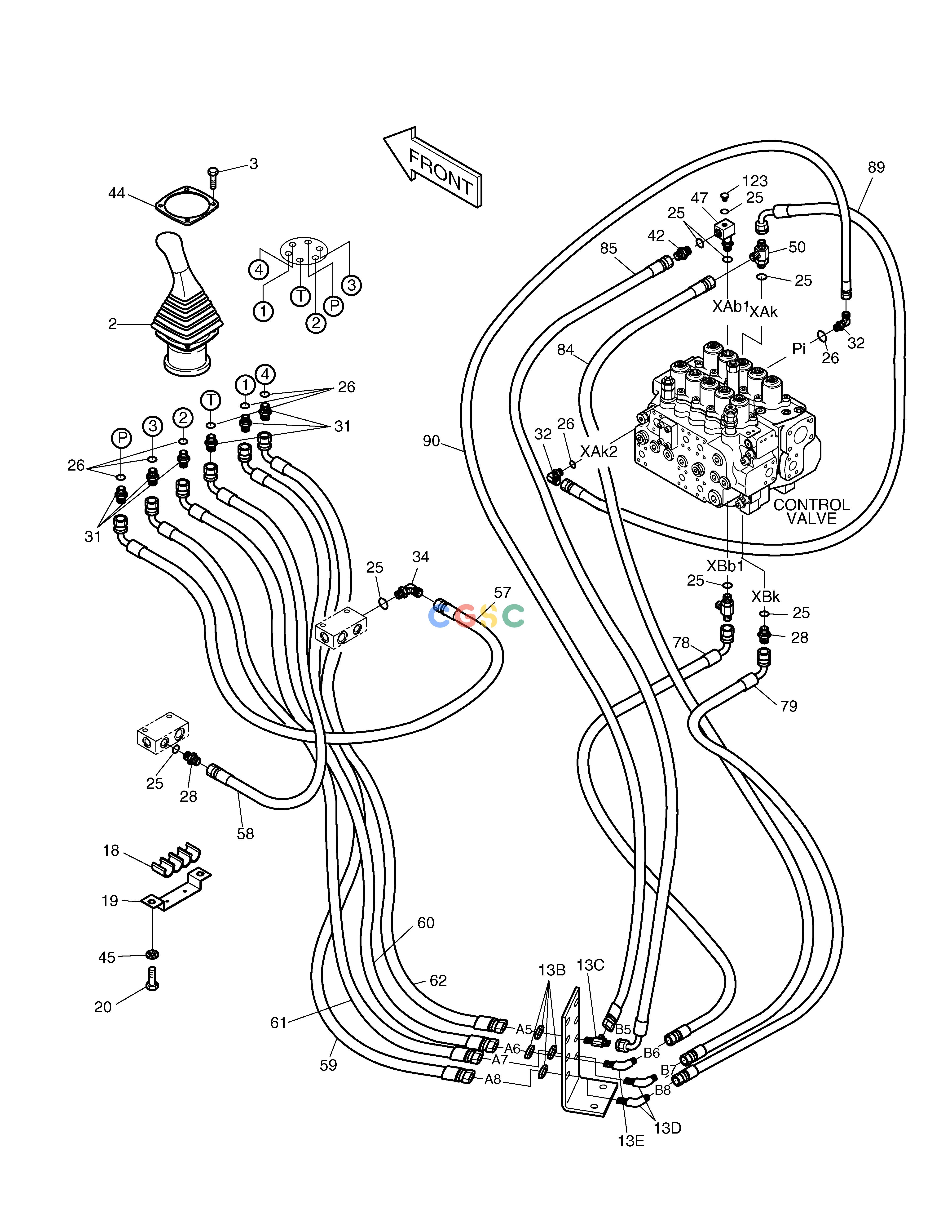 斗山零件查询PILOT PIPING(5) SOLAR 220LC-6 Doosan parts catalog online