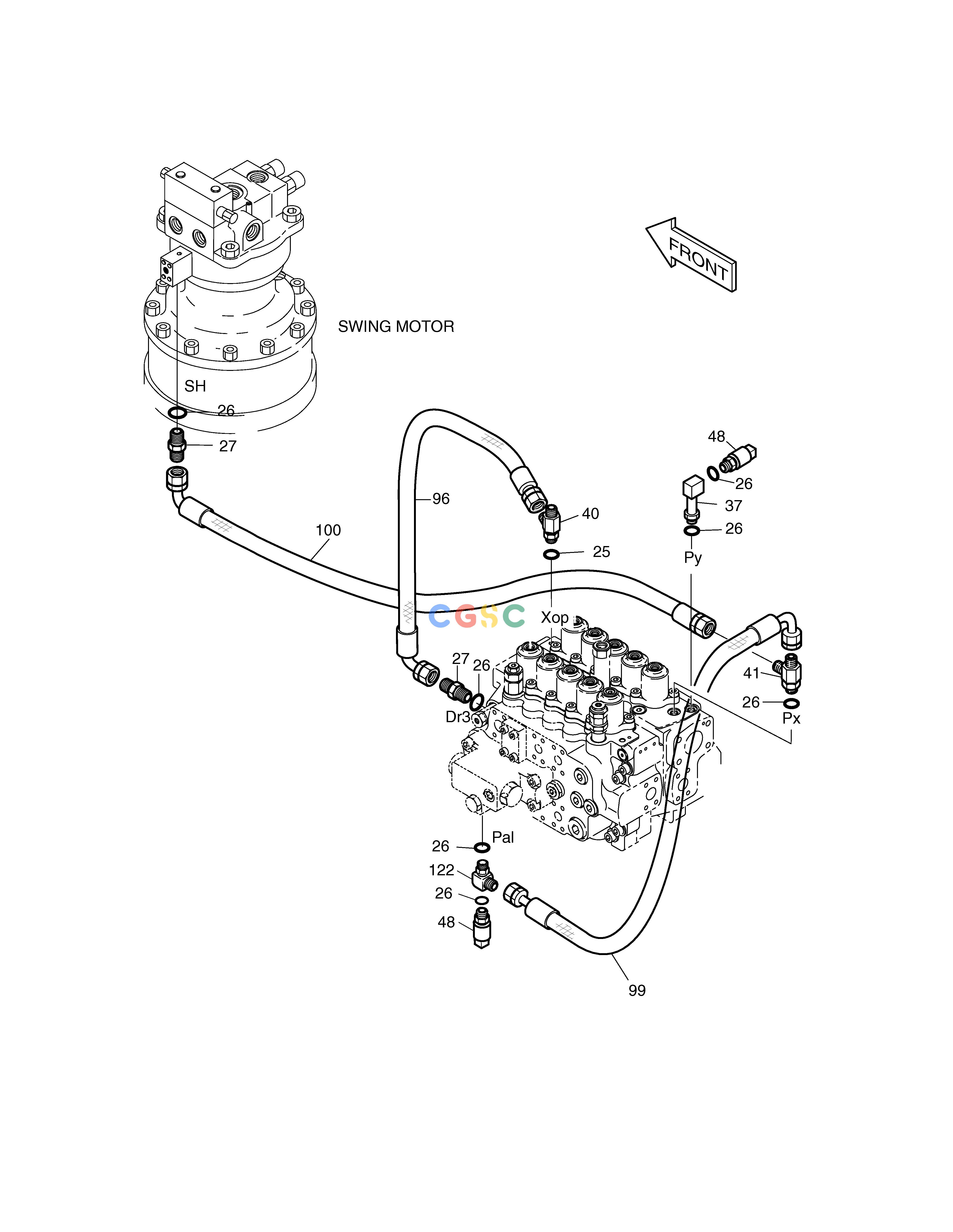 斗山零件查询PILOT PIPING(7) SOLAR 220LC-6 Doosan parts catalog online