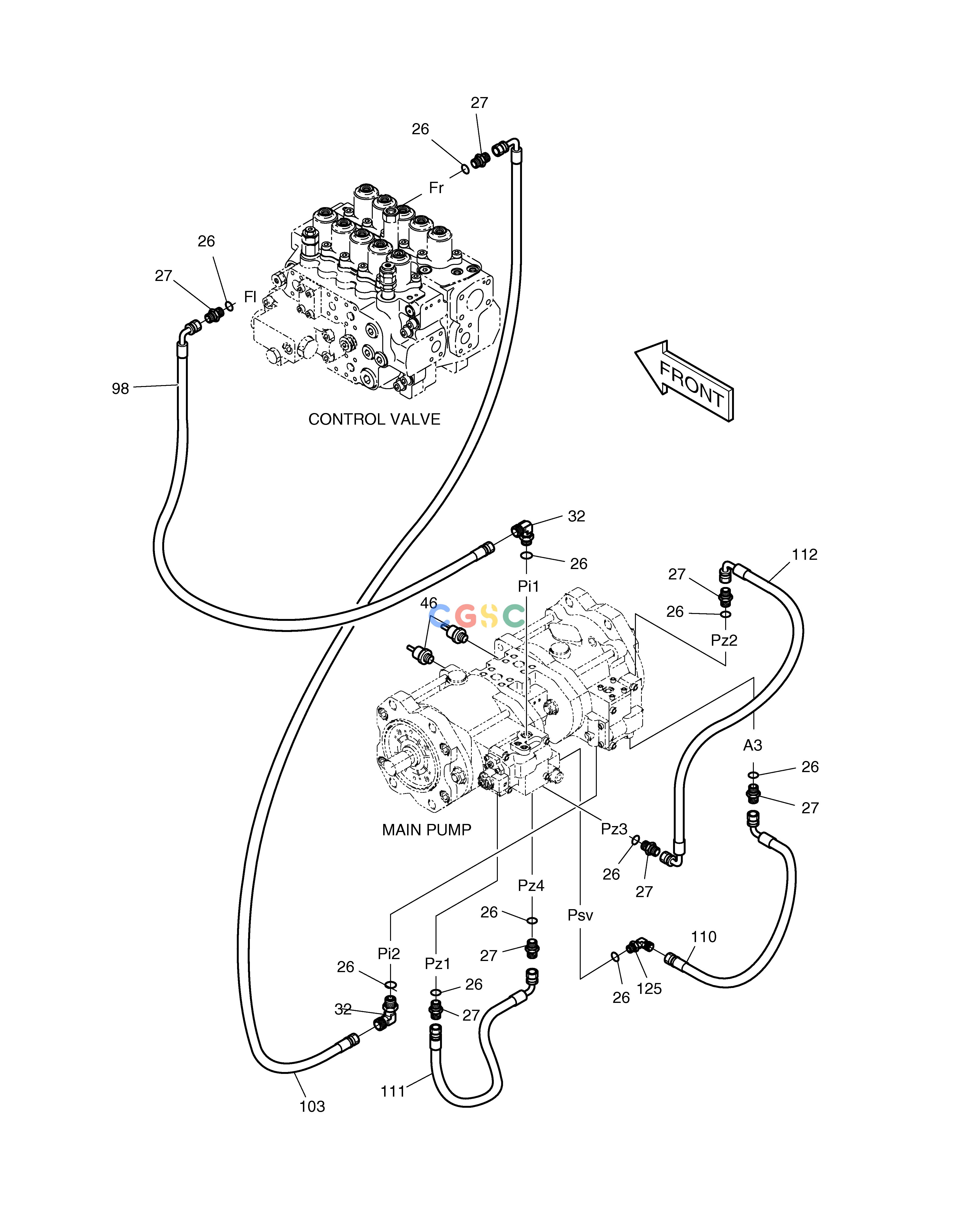 斗山零件查询PILOT PIPING(9) SOLAR 220LC-6 Doosan parts catalog online