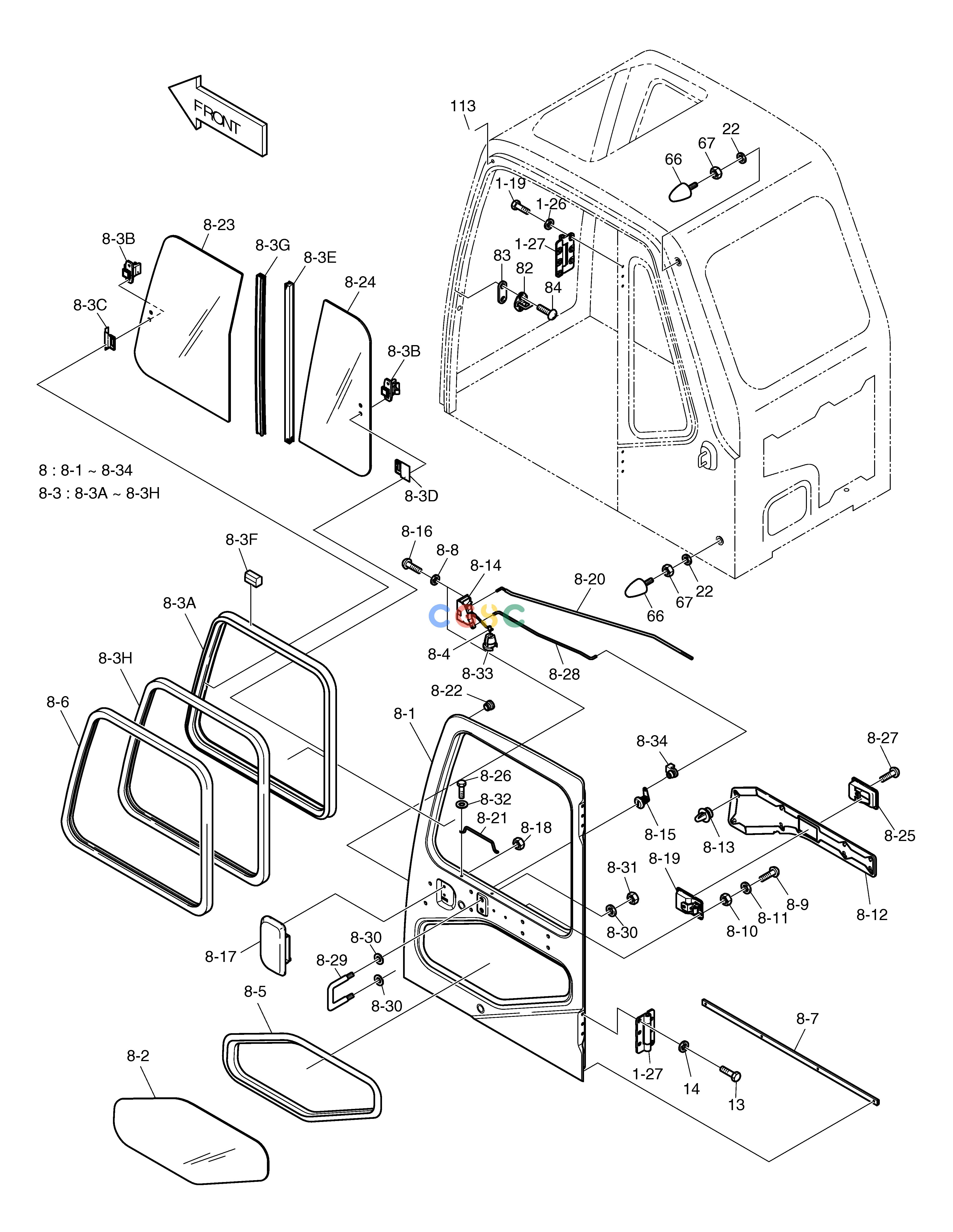 斗山零件查询CABIN(5) SOLAR 220LC-6 Doosan parts catalog online