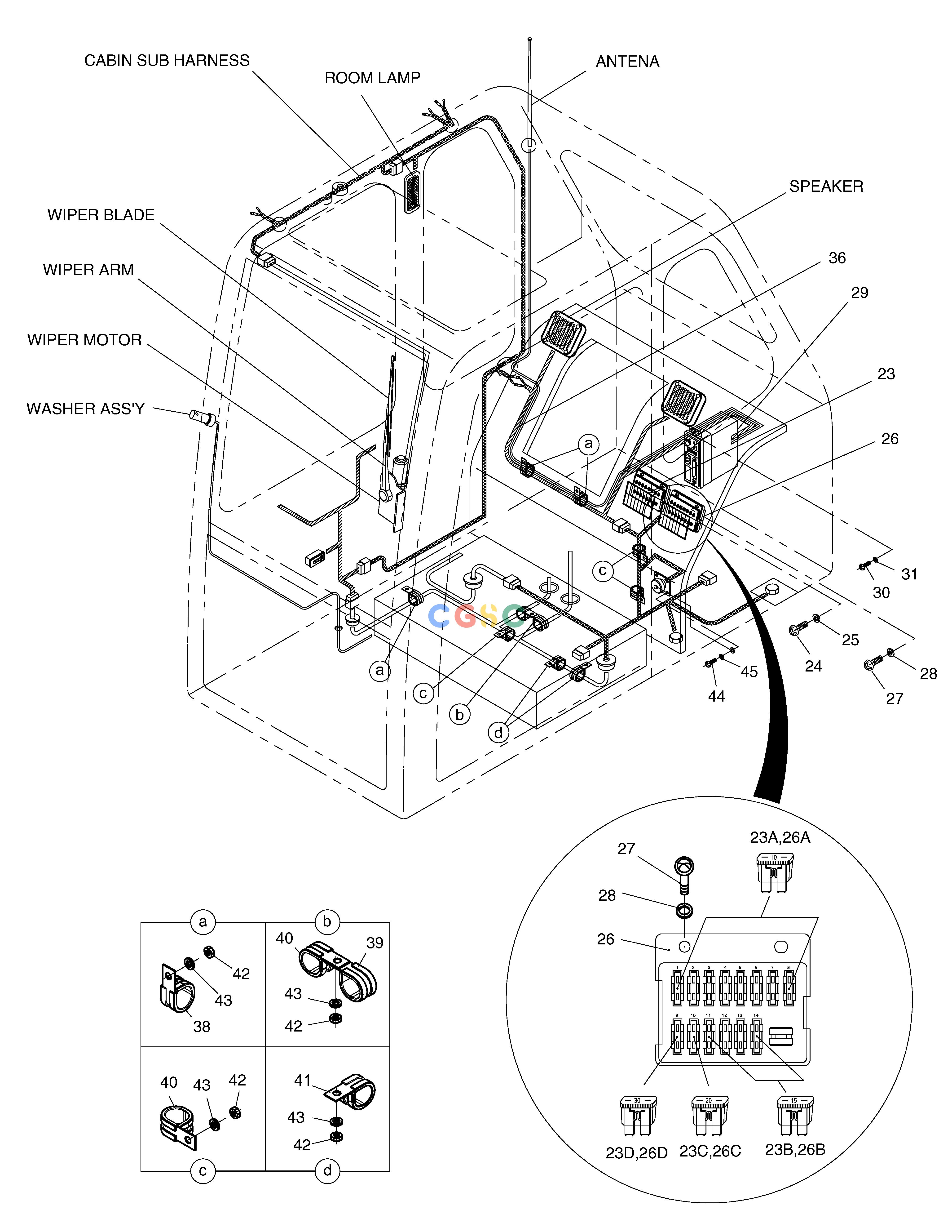 斗山零件查询ELECTRIC PARTS(4)-CABIN SOLAR 220LC-6 Doosan parts catalog online