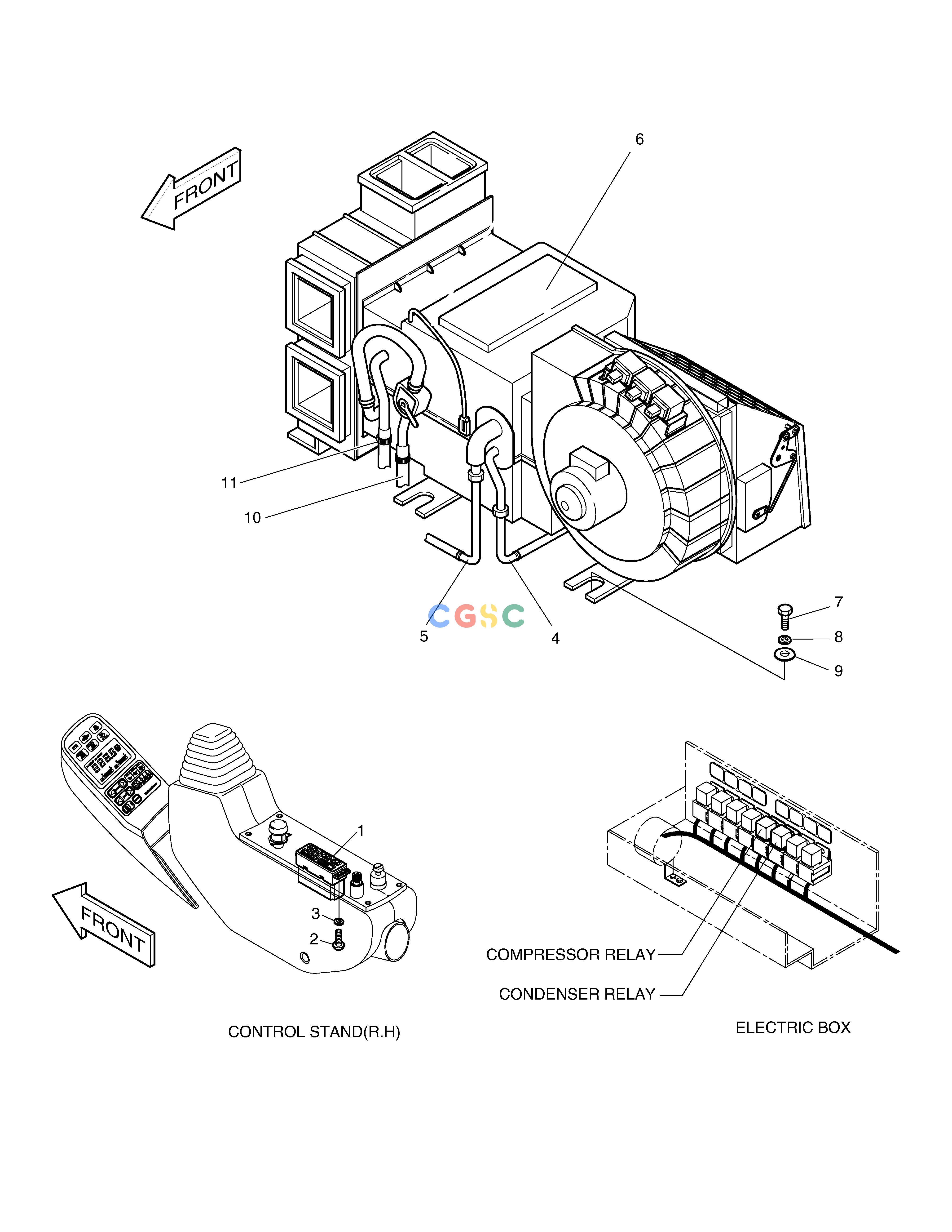 斗山零件查询COOLER & HEATER ASS'Y(1) SOLAR 220LC-6 Doosan parts catalog online