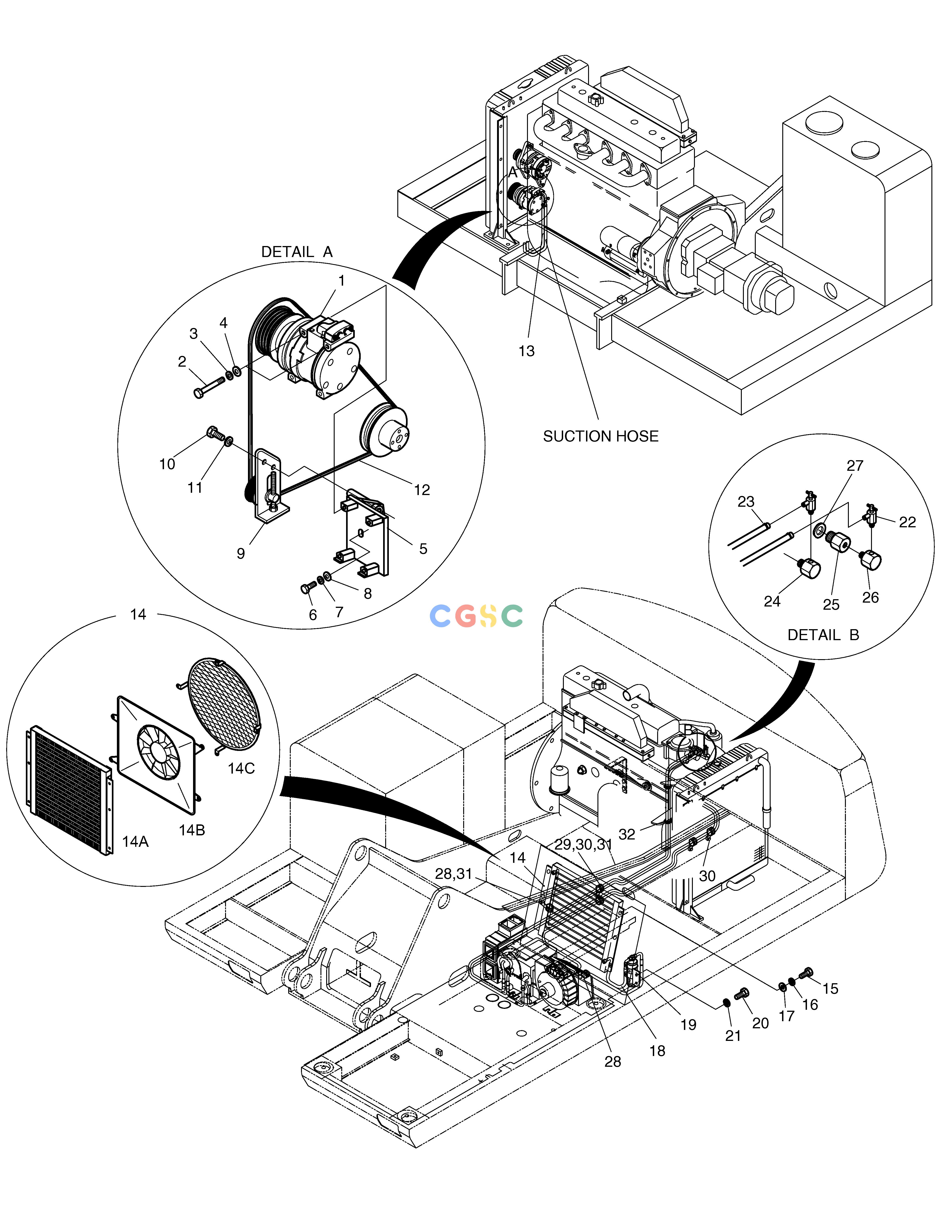 斗山零件查询COOLER & HEATER ASS'Y(2) SOLAR 220LC-6 Doosan parts catalog online