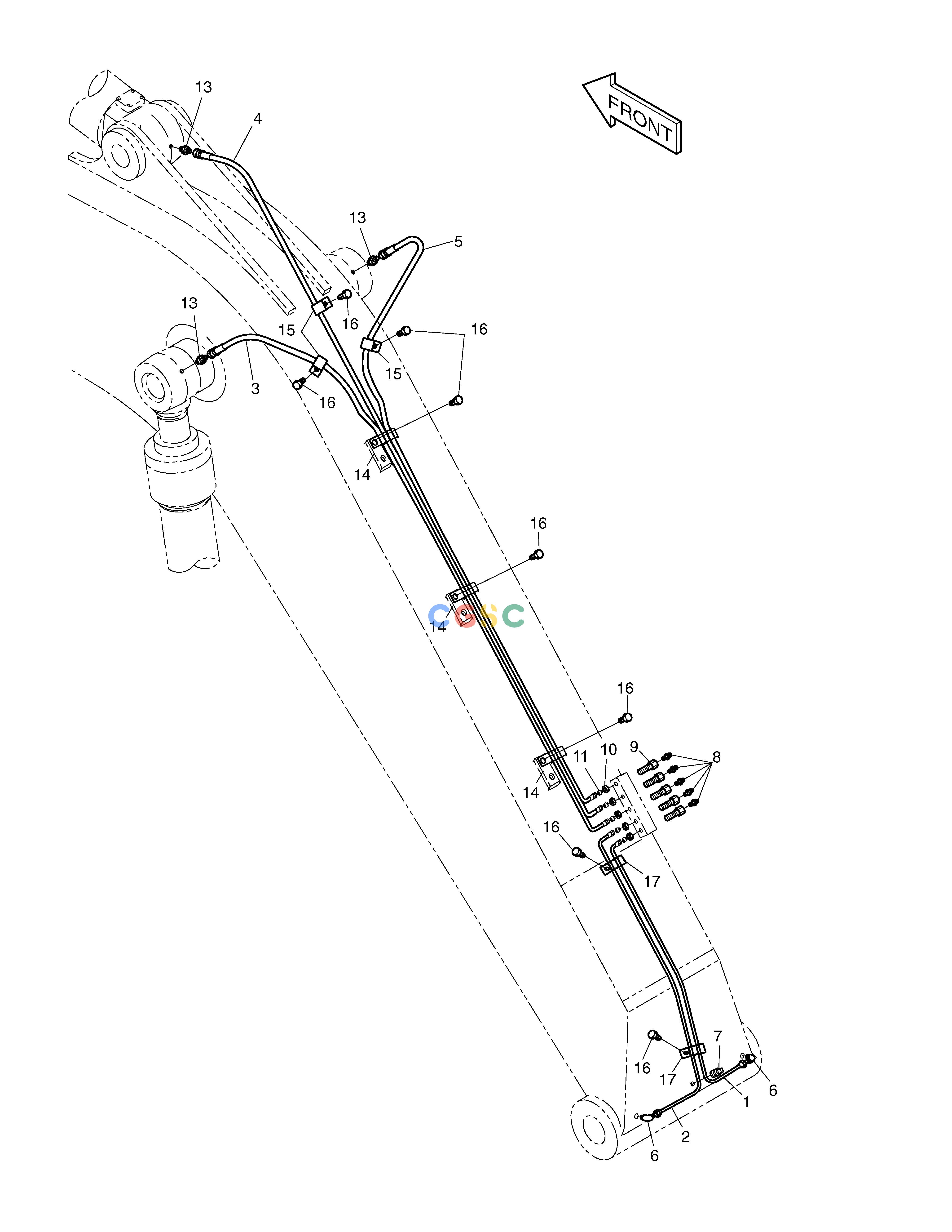 斗山零件查询PIPING.BOOM LUBRICATION SOLAR 220LC-6 Doosan parts catalog online