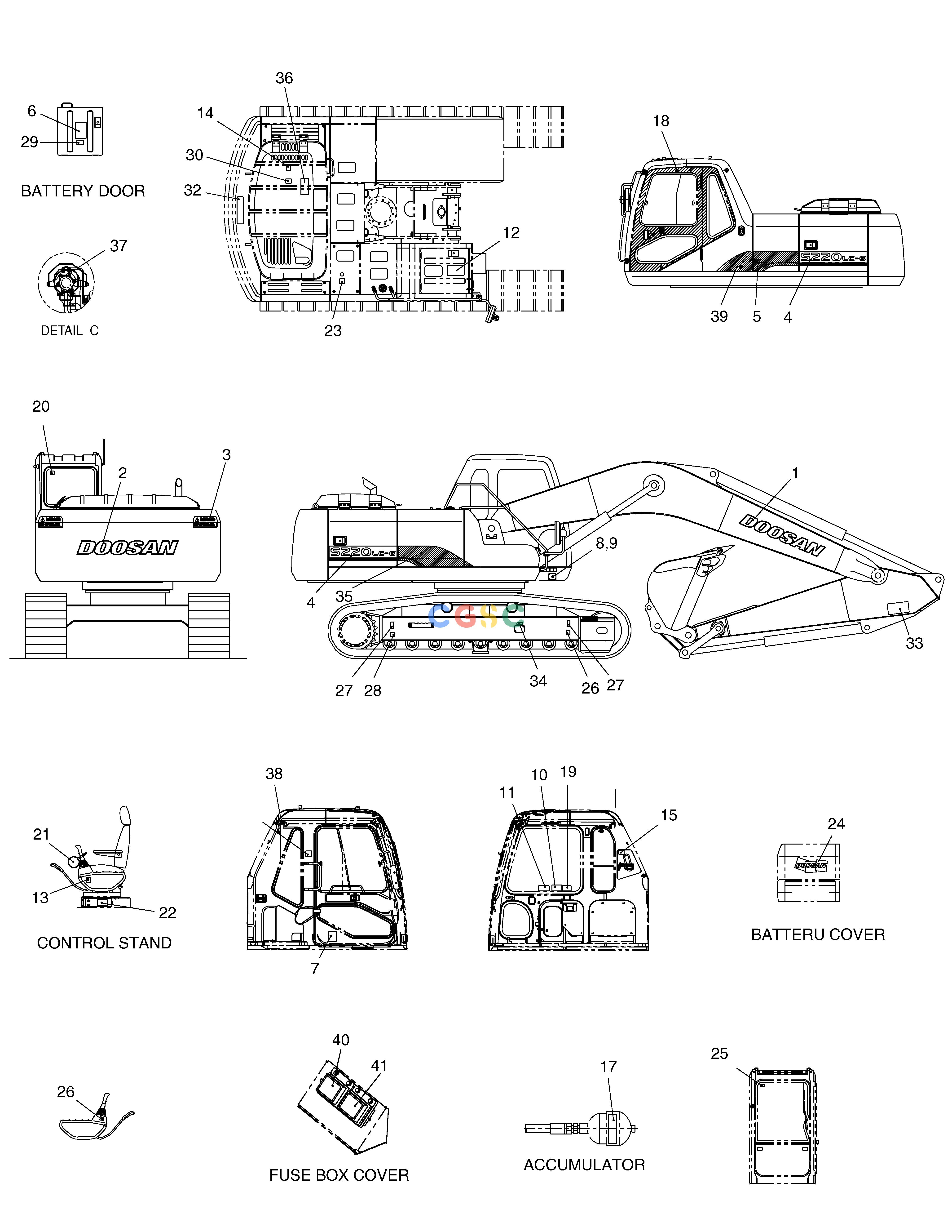 斗山零件查询NAME PLATE ASS'Y SOLAR 220LC-6 Doosan parts catalog online