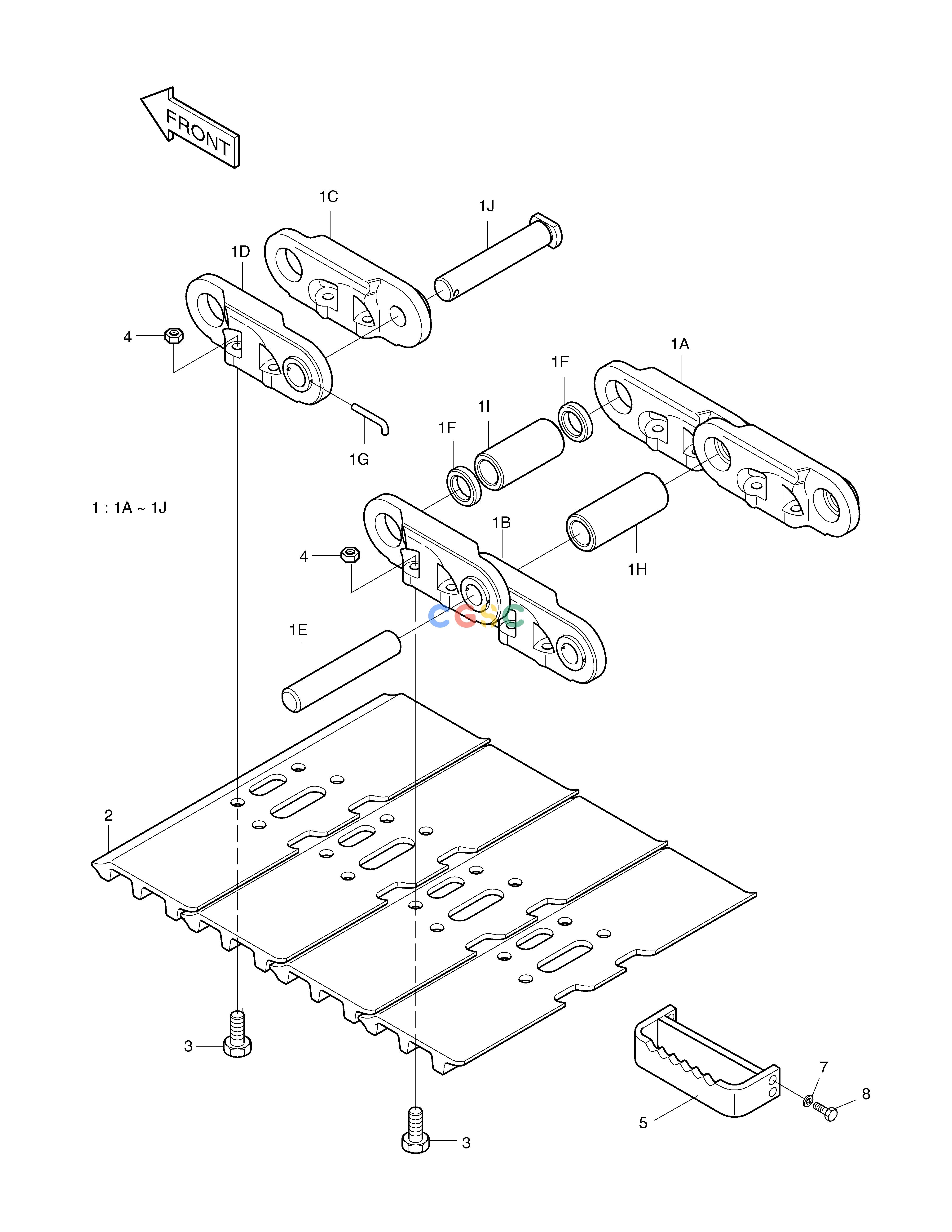 斗山零件查询TRACK SHOE ASS'Y-700G SOLAR 220LC-6 Doosan parts catalog online