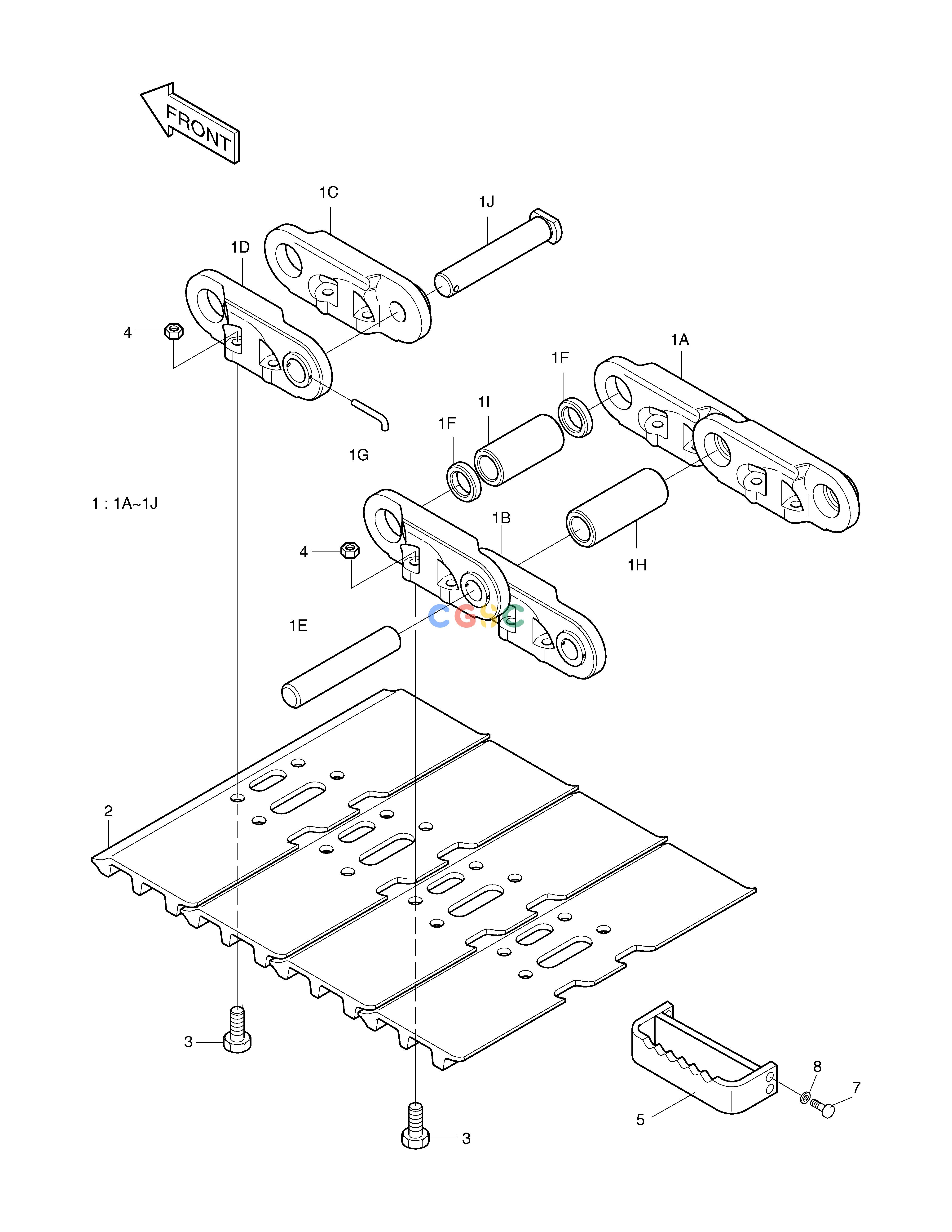 斗山零件查询TRACK SHOE ASS'Y-900G SOLAR 220LC-6 Doosan parts catalog online