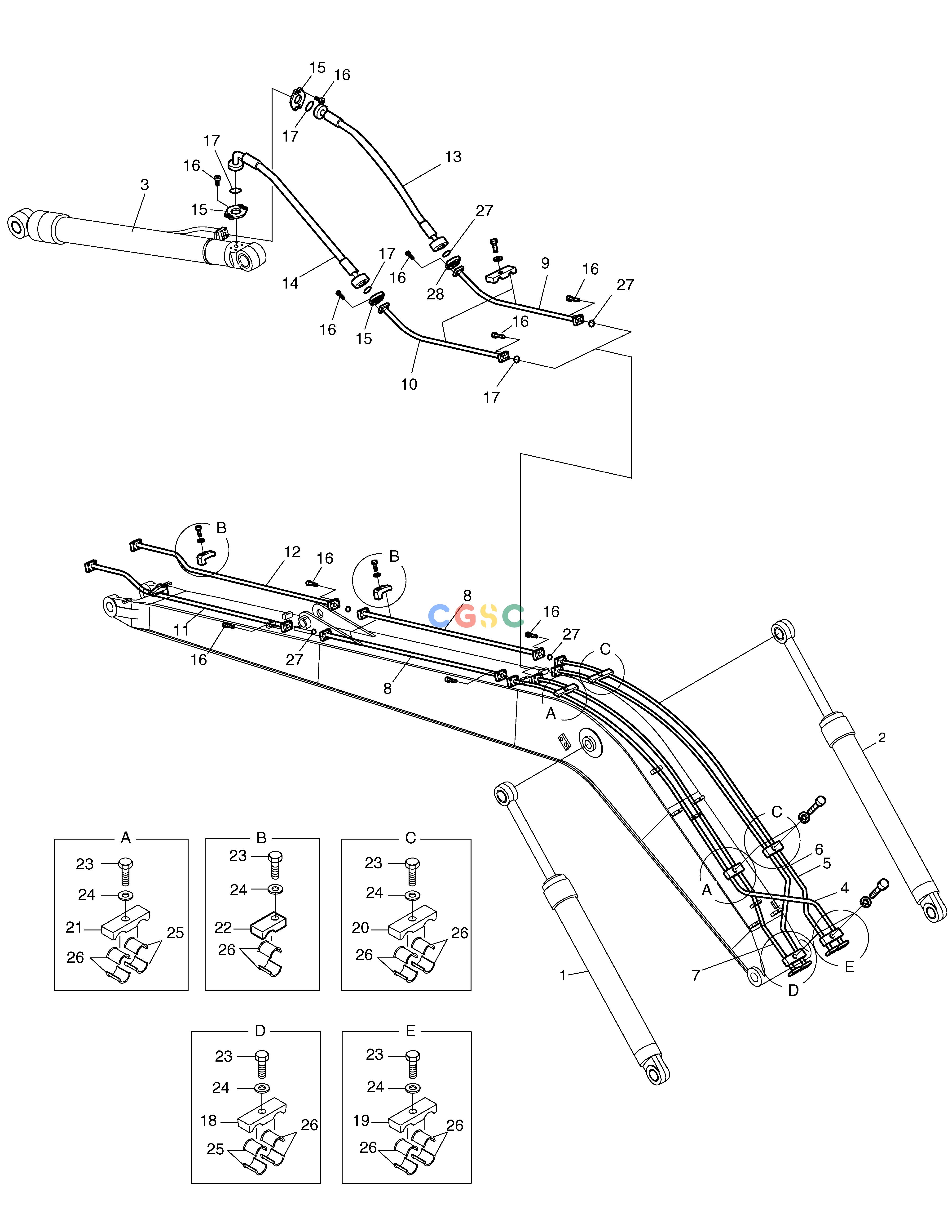斗山零件查询BOOM PIPING-8.5M SOLAR 220LC-6 Doosan parts catalog online