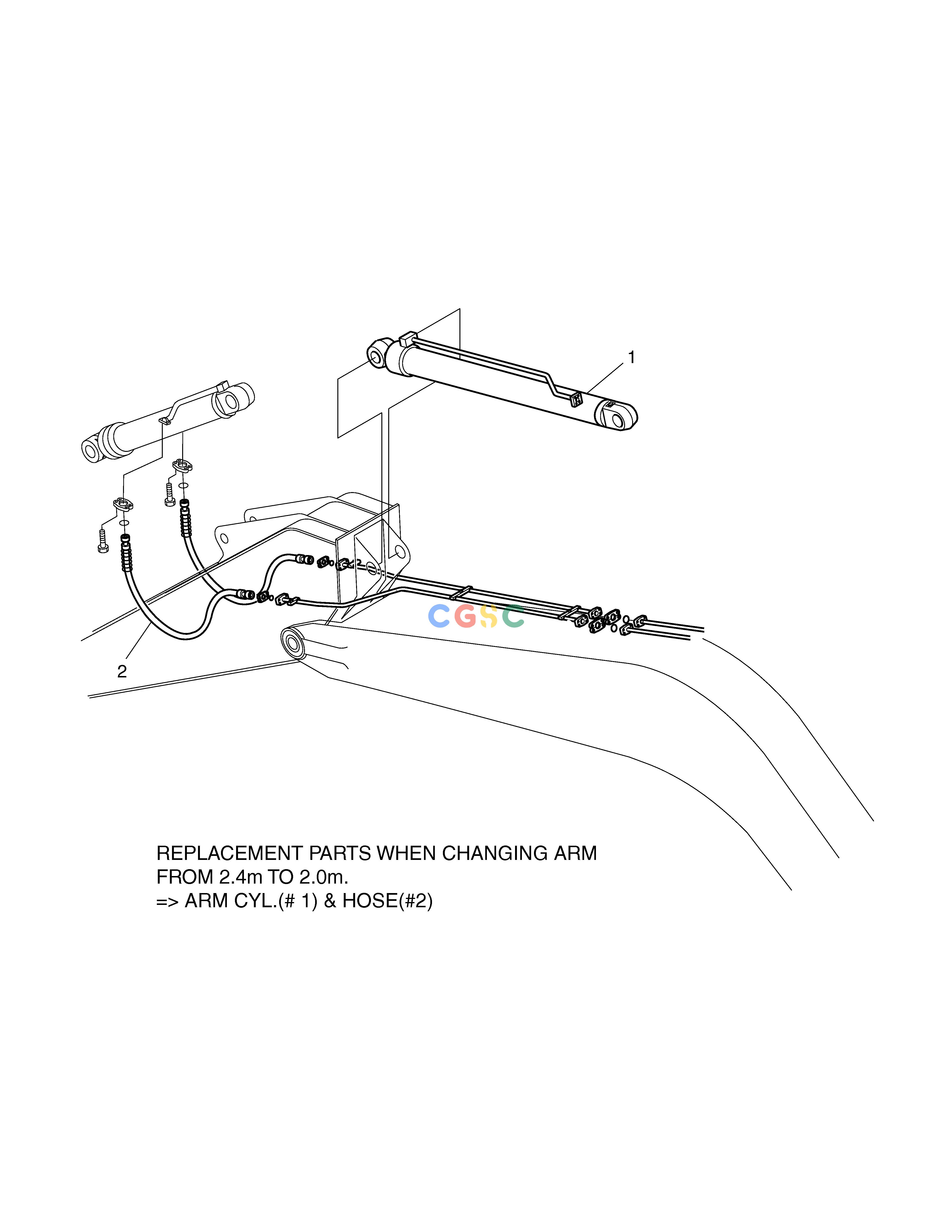 斗山零件查询FRONT PIPING-5.2m BOOM+2.0m ARM SOLAR 220LC-6 Doosan parts catalog online