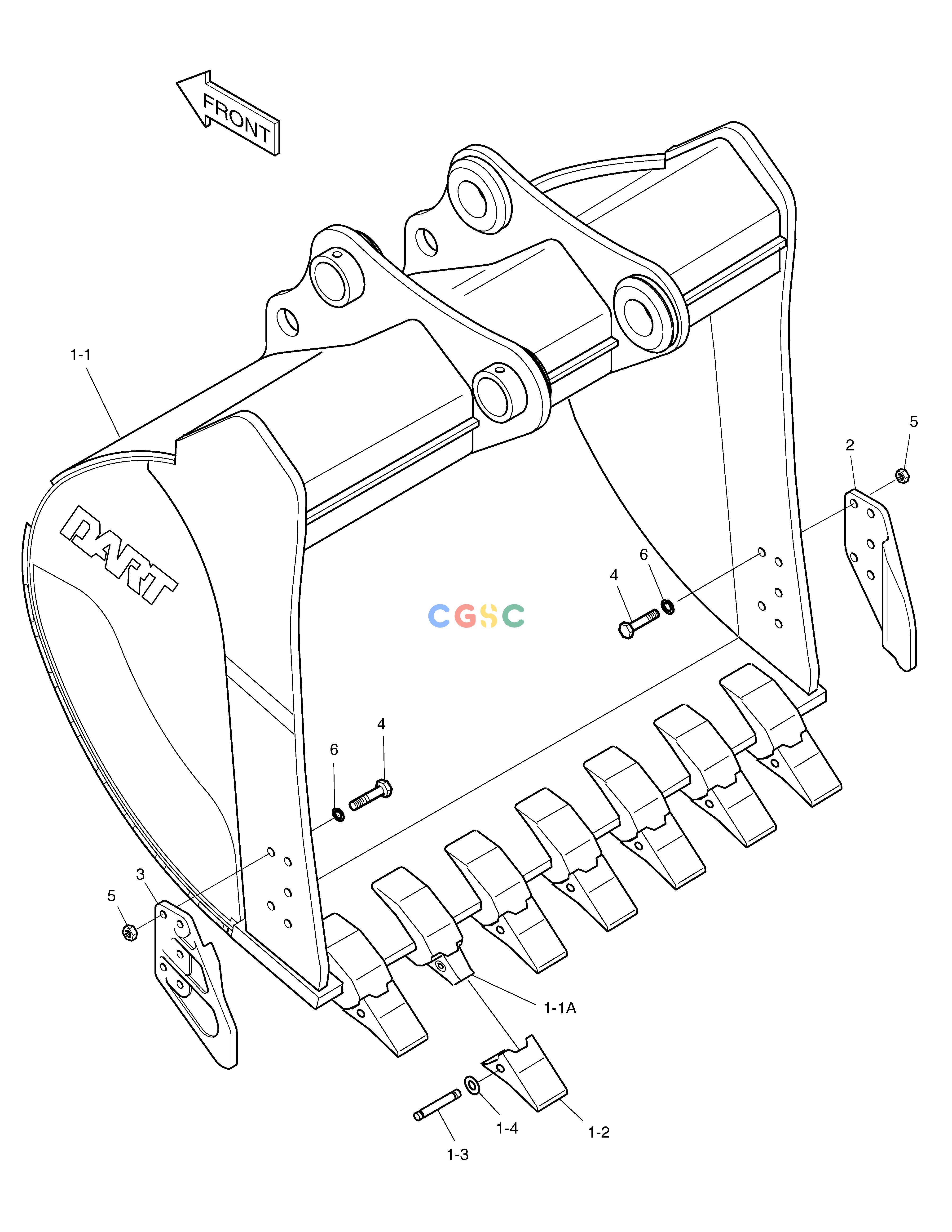 斗山零件查询BUCKET - 1.49m³(63") - SIDE PIN SOLAR 220LC-6 Doosan parts catalog online