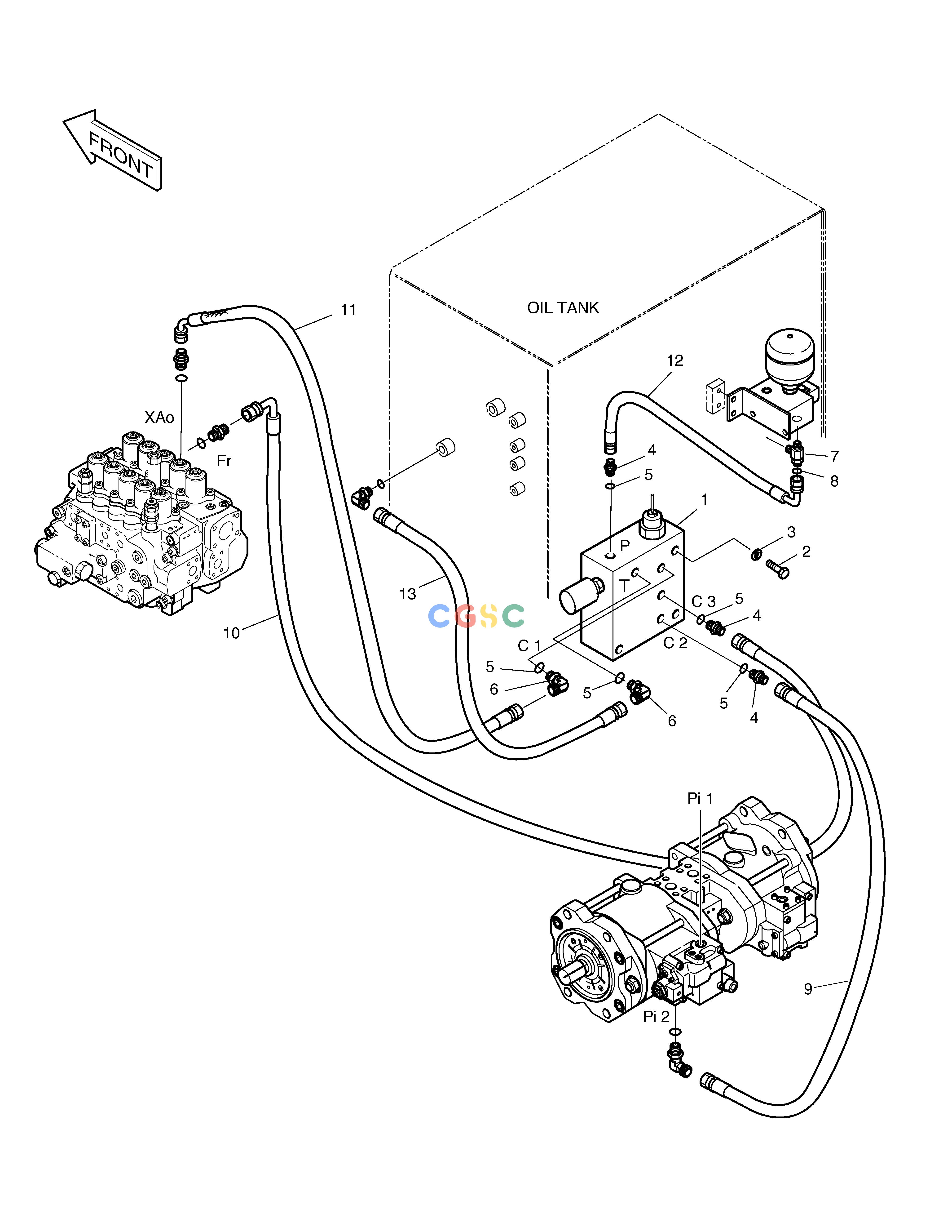 斗山零件查询PILOT PIPING-ONE WAY SOLAR 220LC-6 Doosan parts catalog online