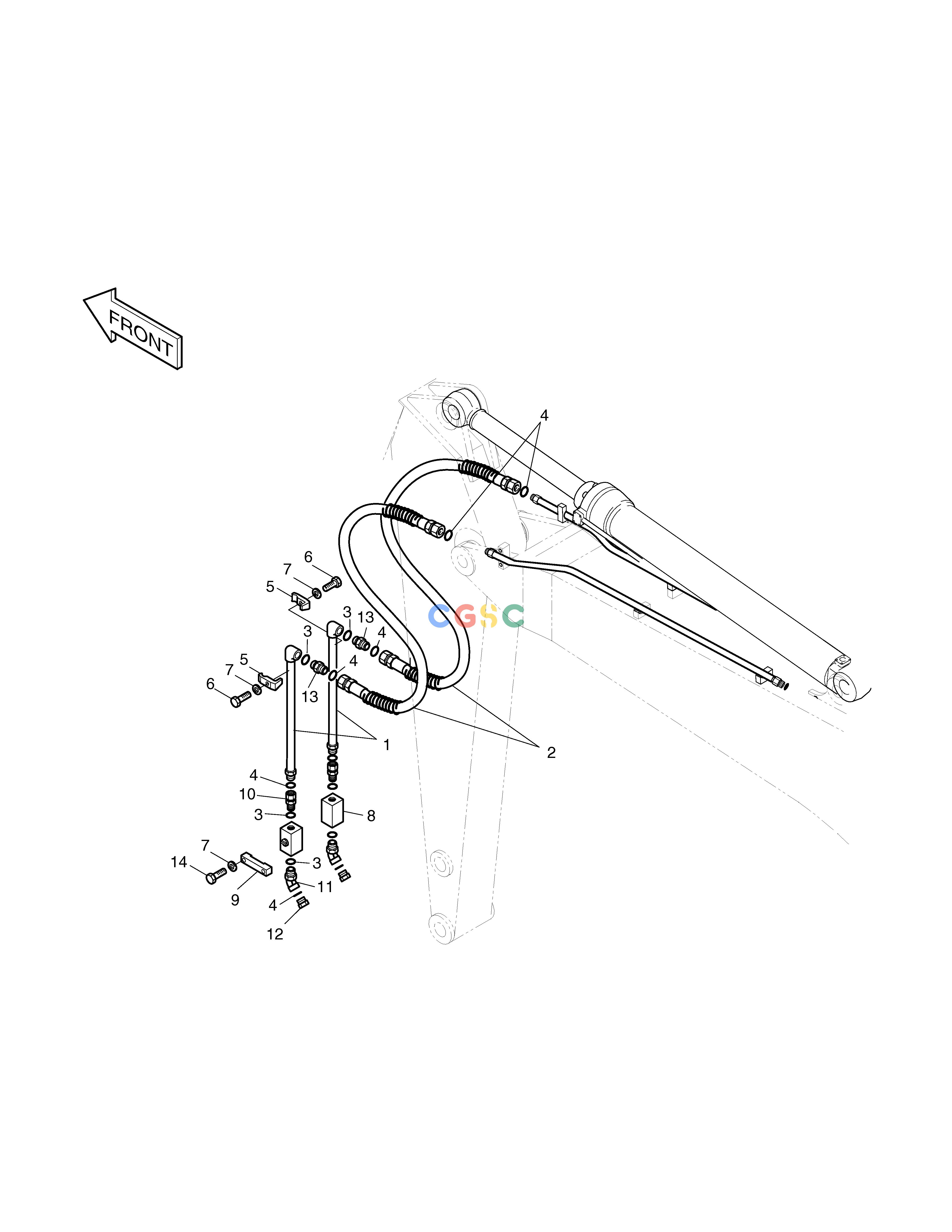 斗山零件查询ARM PIPING-ARM 2.4m(ONE & TWO WAY) SOLAR 220LC-6 Doosan parts catalog online