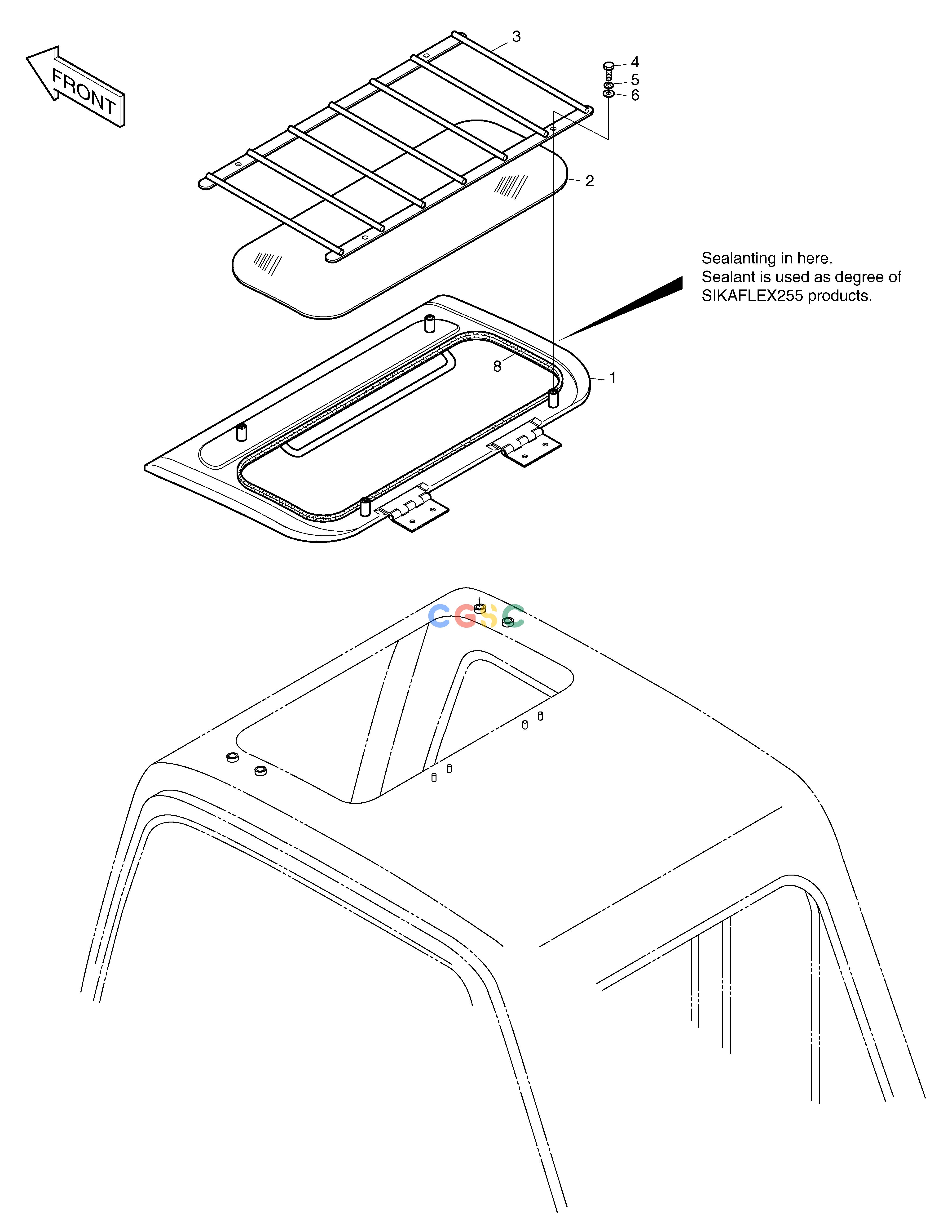 斗山零件查询SUN ROOF ASS'Y SOLAR 220LC-6 Doosan parts catalog online