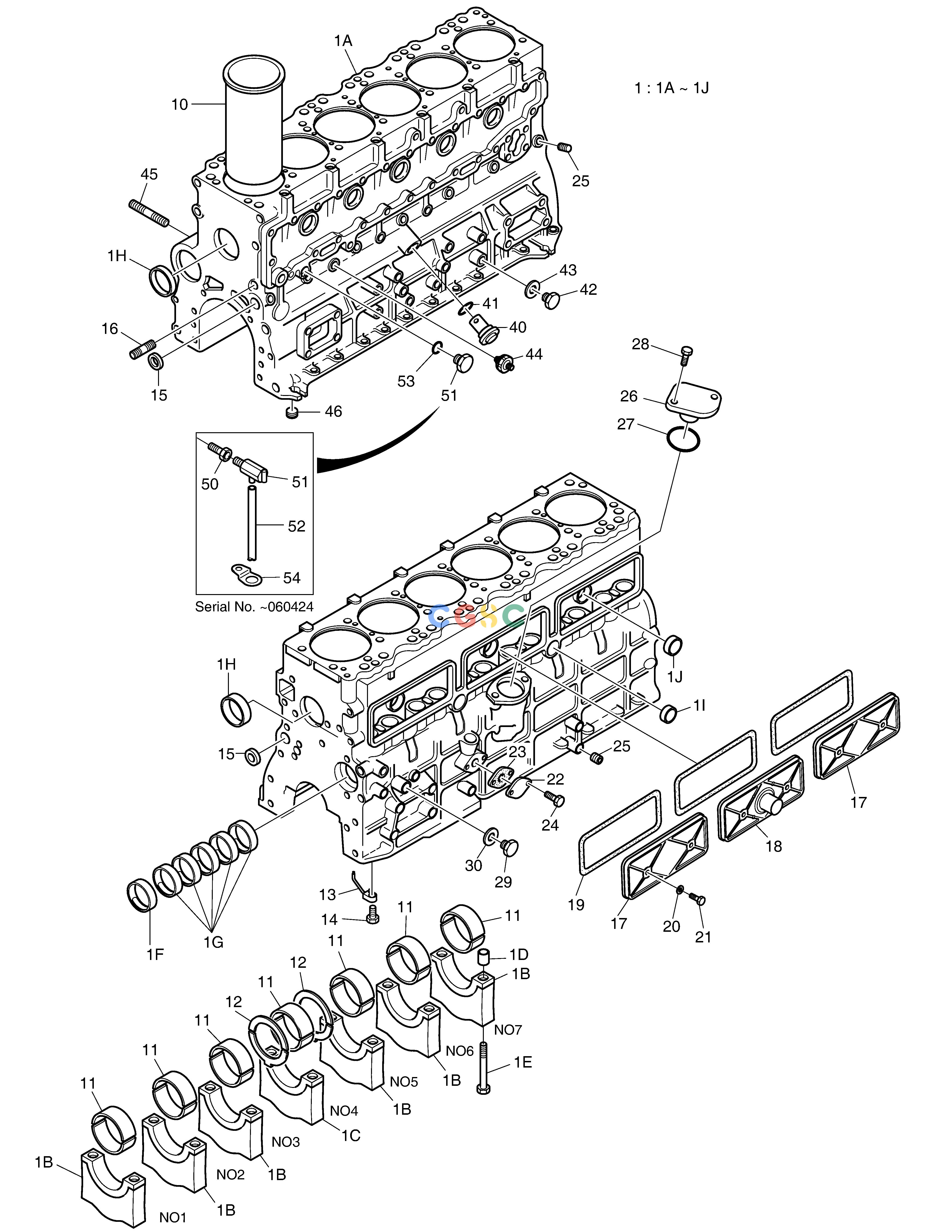 斗山零件查询CYLINDER BLOCK SOLAR 185W-V Doosan parts catalog online